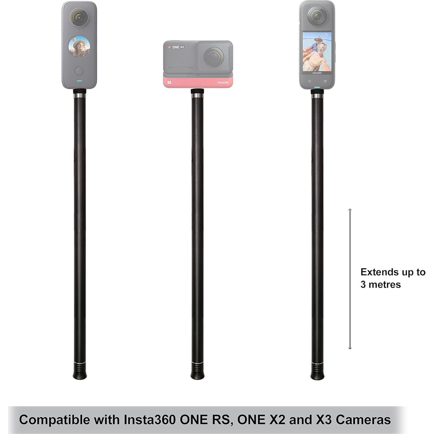 Palo Selfie Extensible Insta360 y GoPro 35.6 a 299.7 cm