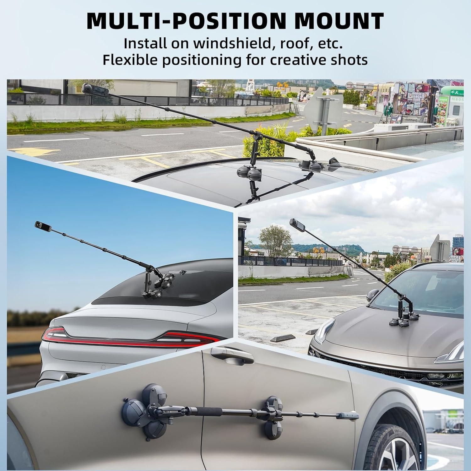 Soporte de Ventosa para Coche BRDRC con Palo Extensible 1.5m