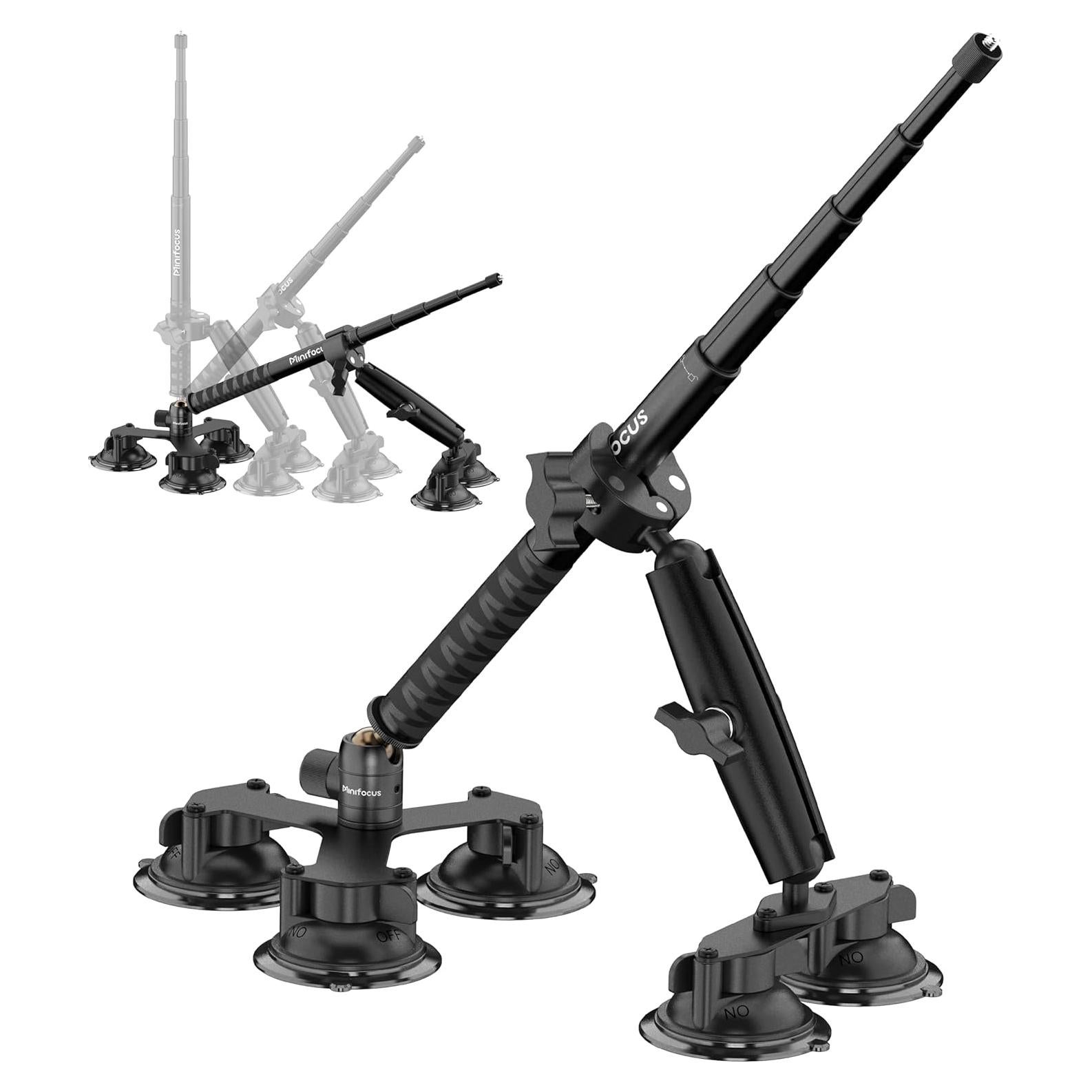 Soporte de Coche por Succión Minifocus S1401 con Palo de Selfie 114cm