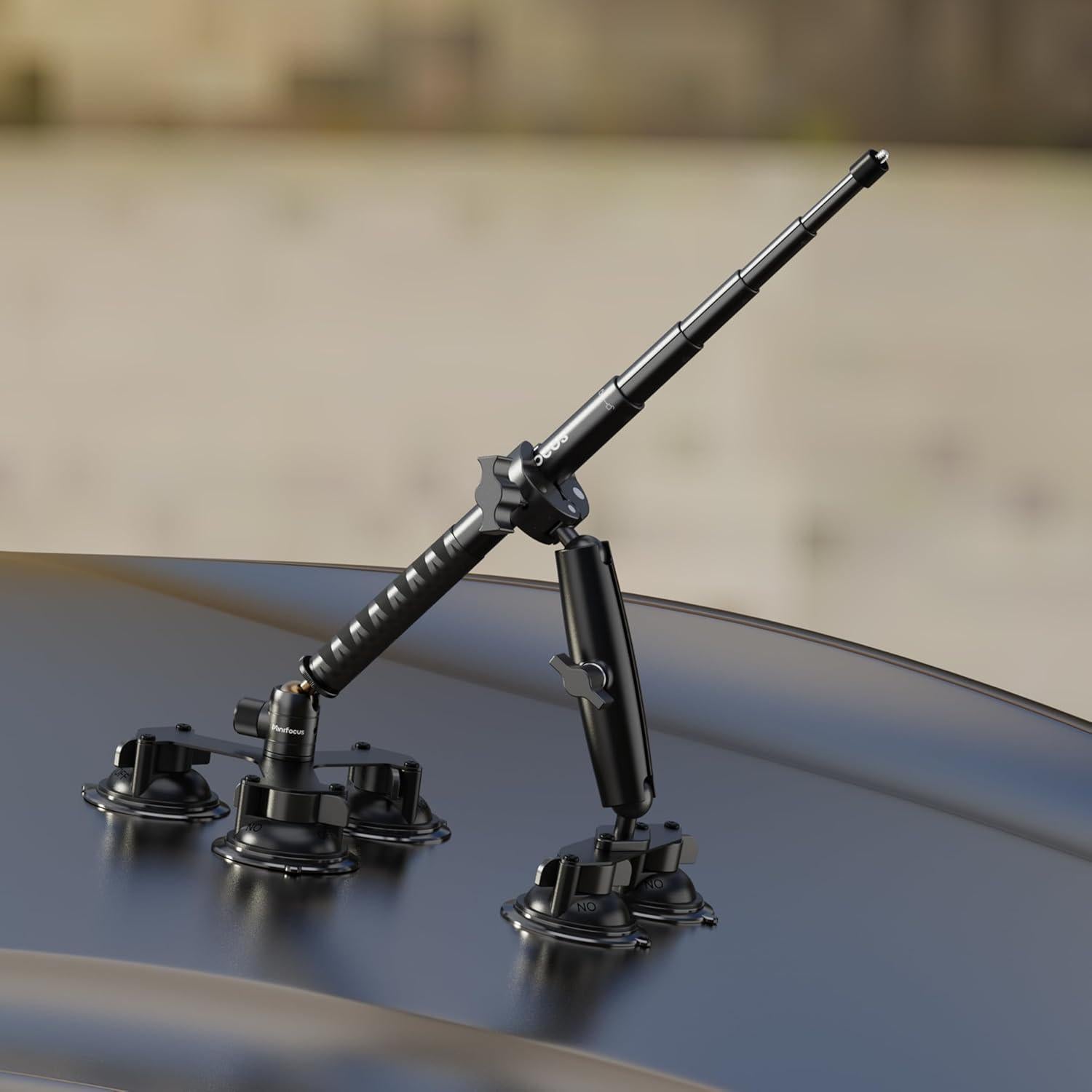 Soporte de Coche por Succión Minifocus S1401 con Palo de Selfie 114cm