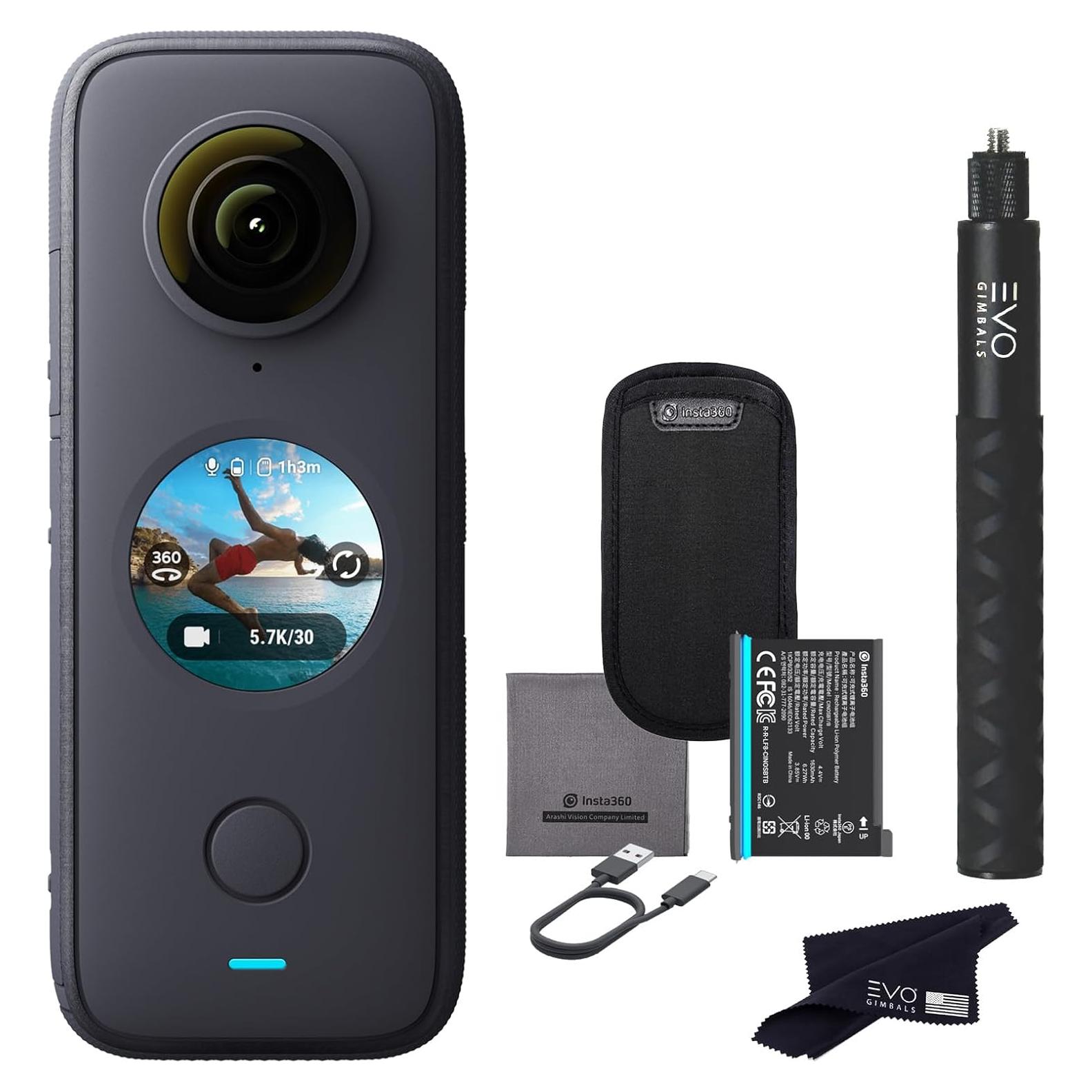 Cámara 360 Insta360 ONE X2 - 5.7K, Estabilización, Resistente al Agua