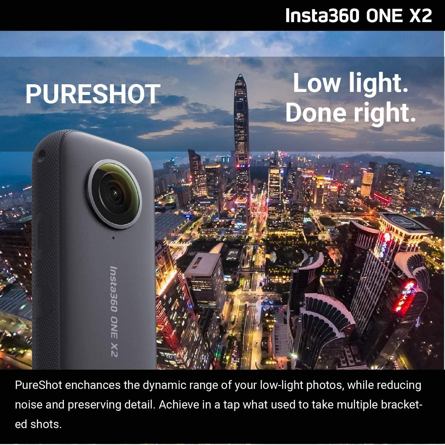 Cámara 360 Insta360 ONE X2 - 5.7K, Estabilización, Resistente al Agua