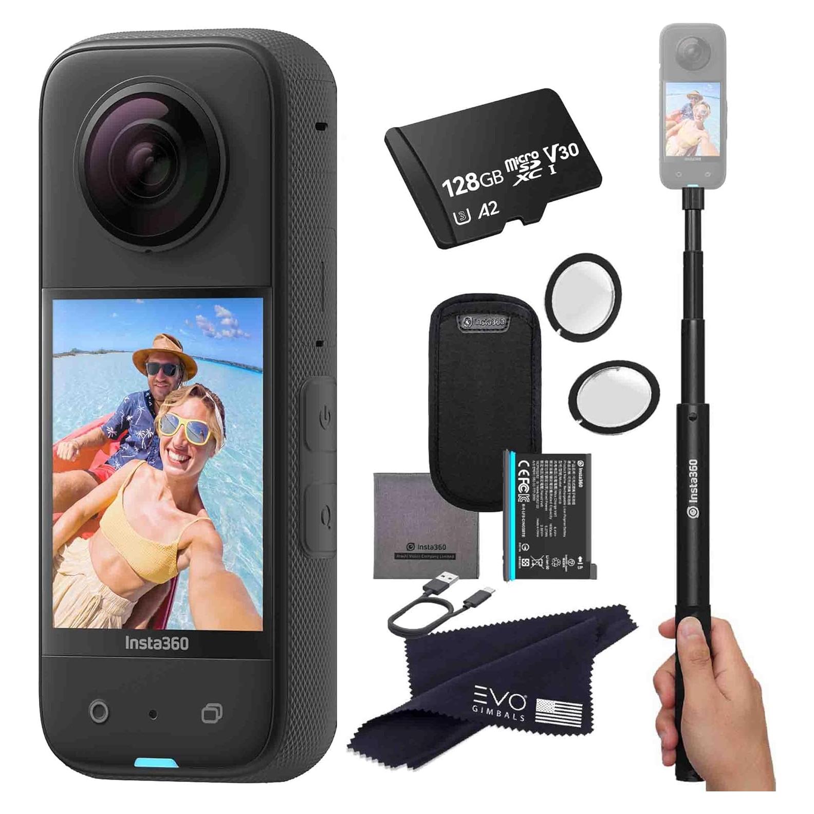 Cámara de acción 360 Insta360 X3 5.7K HDR 72MP con accesorios