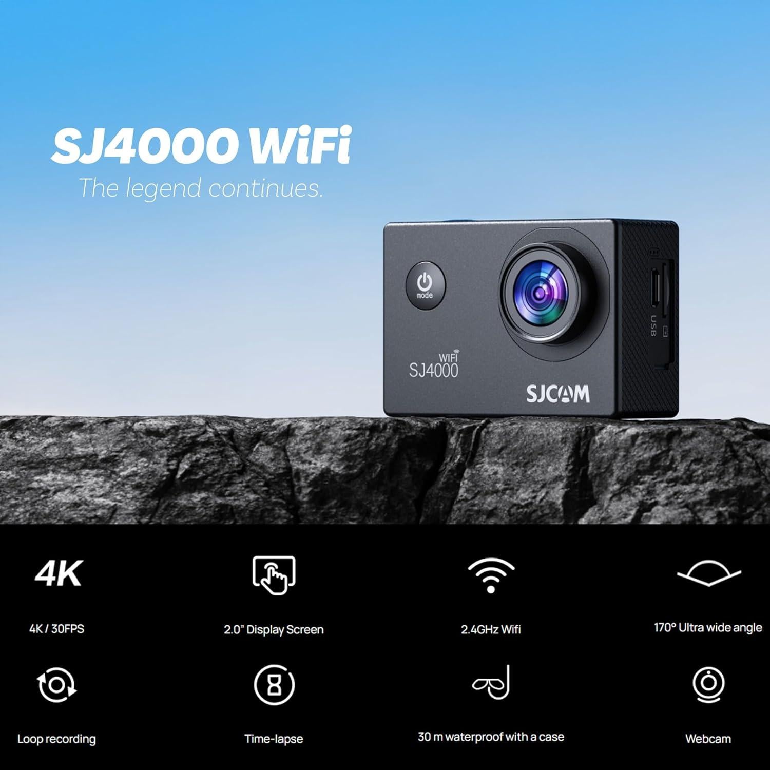 Cámara de Acción SJCAM SJ4000 Full HD 1080p con Accesorios