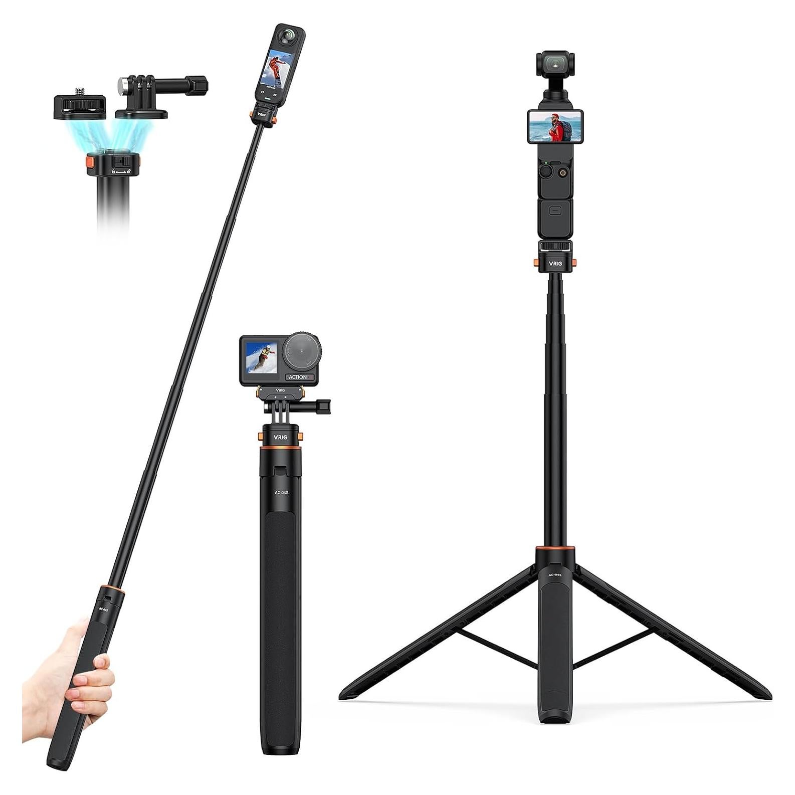 Trípode Selfie Pocket 3 VRIG Extensible 315-1610mm para GoPro