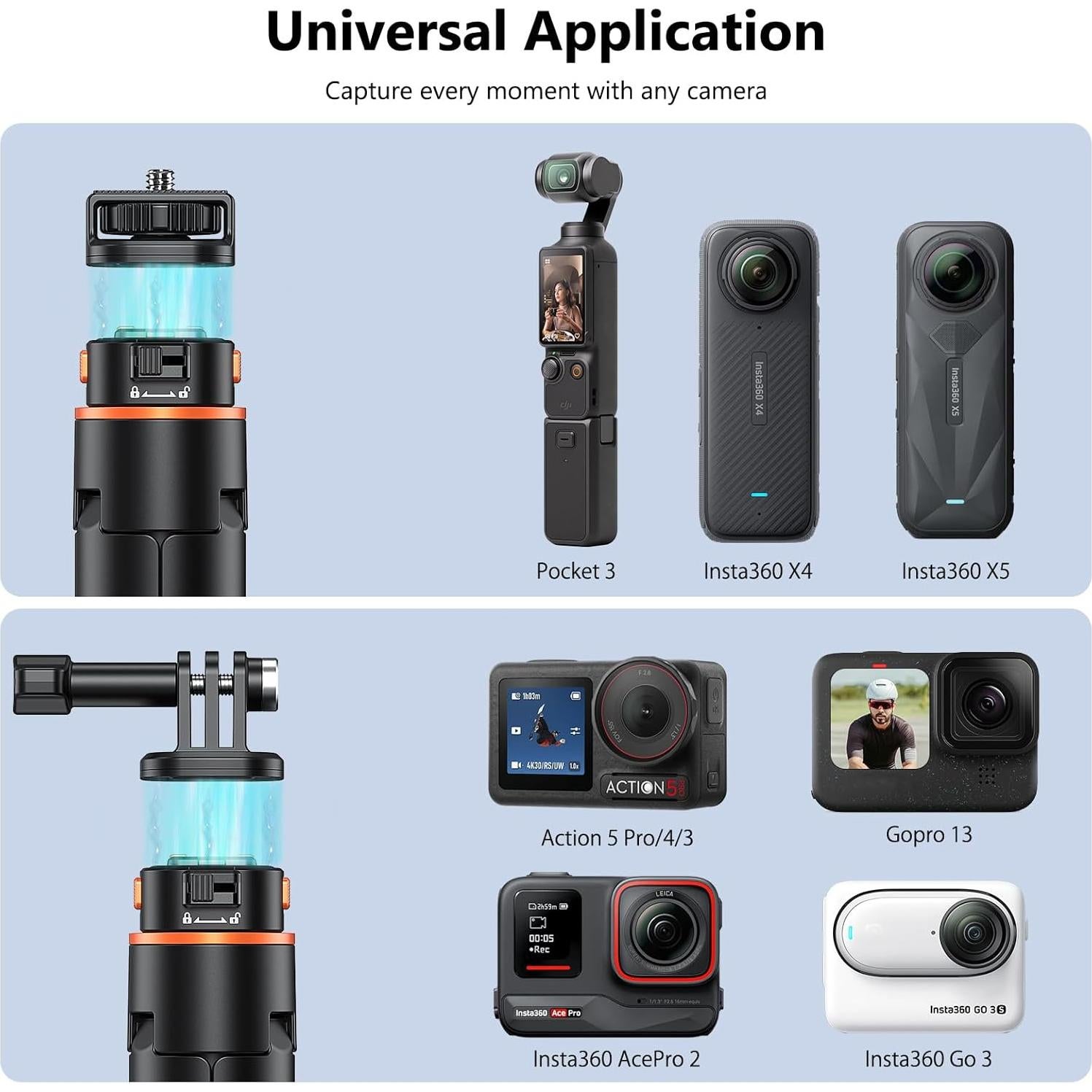 Trípode Selfie Pocket 3 VRIG Extensible 315-1610mm para GoPro