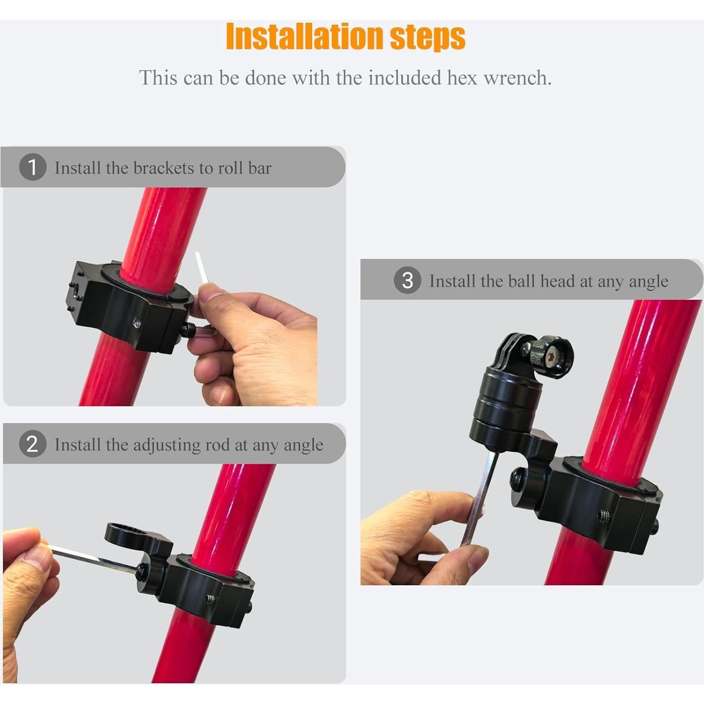 Soporte de cámara ajustable Teurroie para UTV ATV GoPro