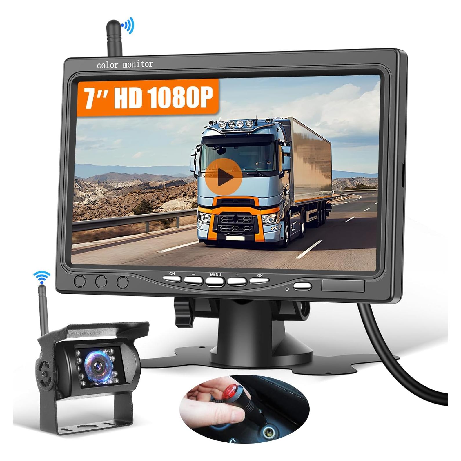 Cámara Inalámbrica de Vista Trasera Hikity 7" Impermeable