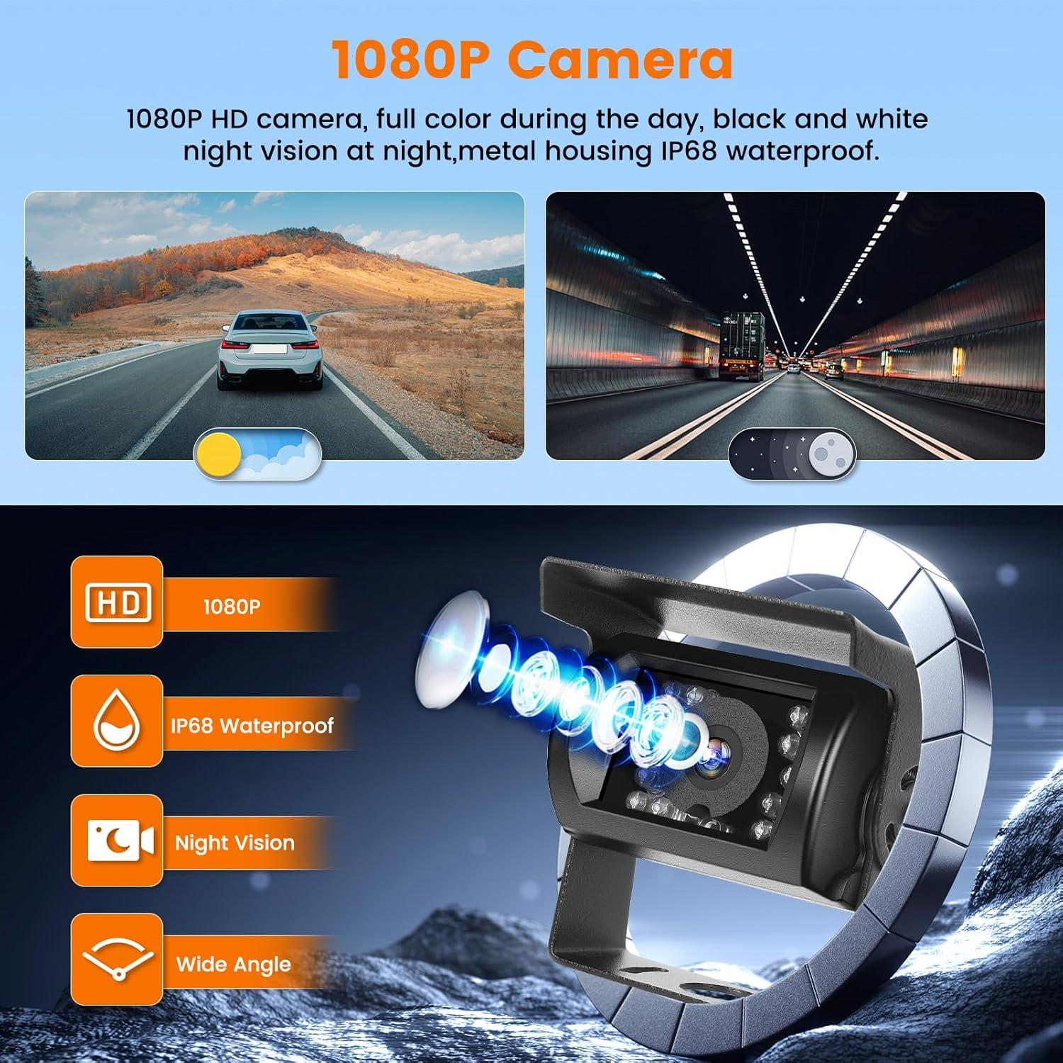 Cámara Inalámbrica de Vista Trasera Hikity 7" Impermeable