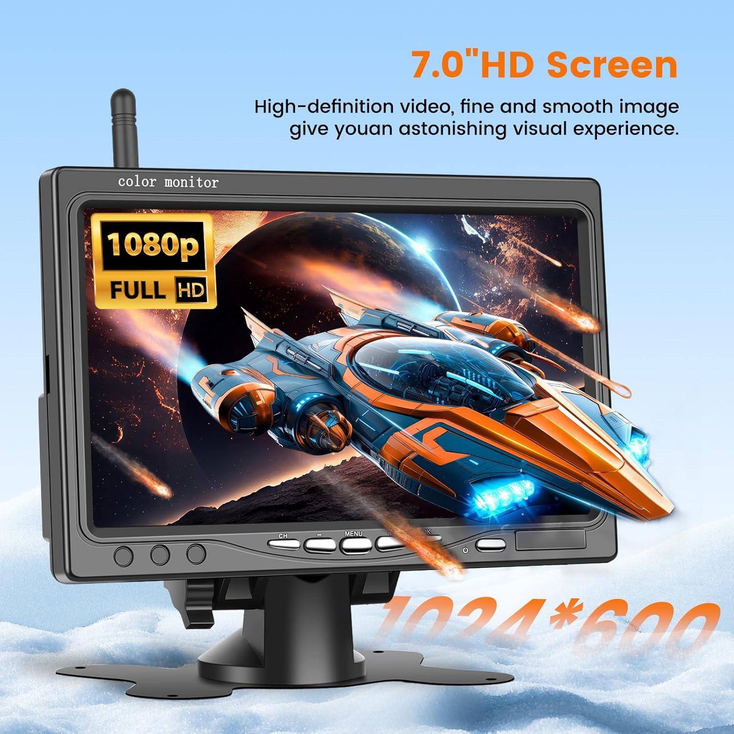 Cámara Inalámbrica de Vista Trasera Hikity 7" Impermeable