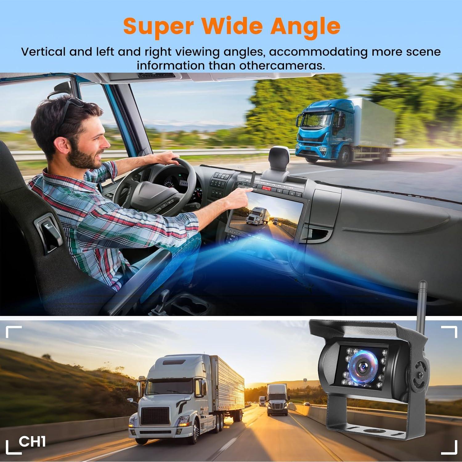 Cámara Inalámbrica de Vista Trasera Hikity 7" Impermeable