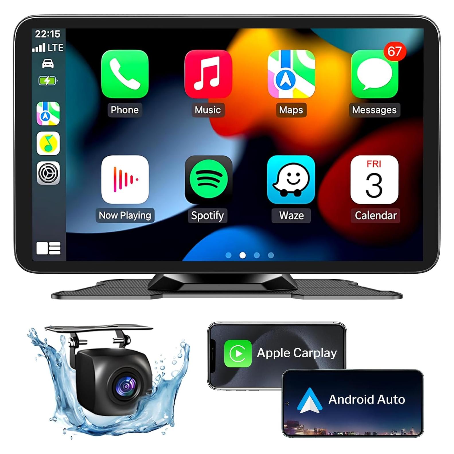 Pantalla Táctil HD 7" Veqotya CarPlay y Android Auto