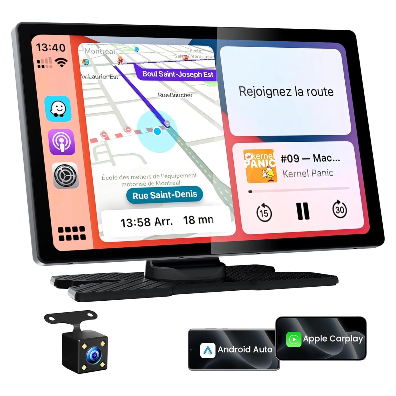 Pantalla 9" CarPlay y Android Auto TECXERLLON con Cámara