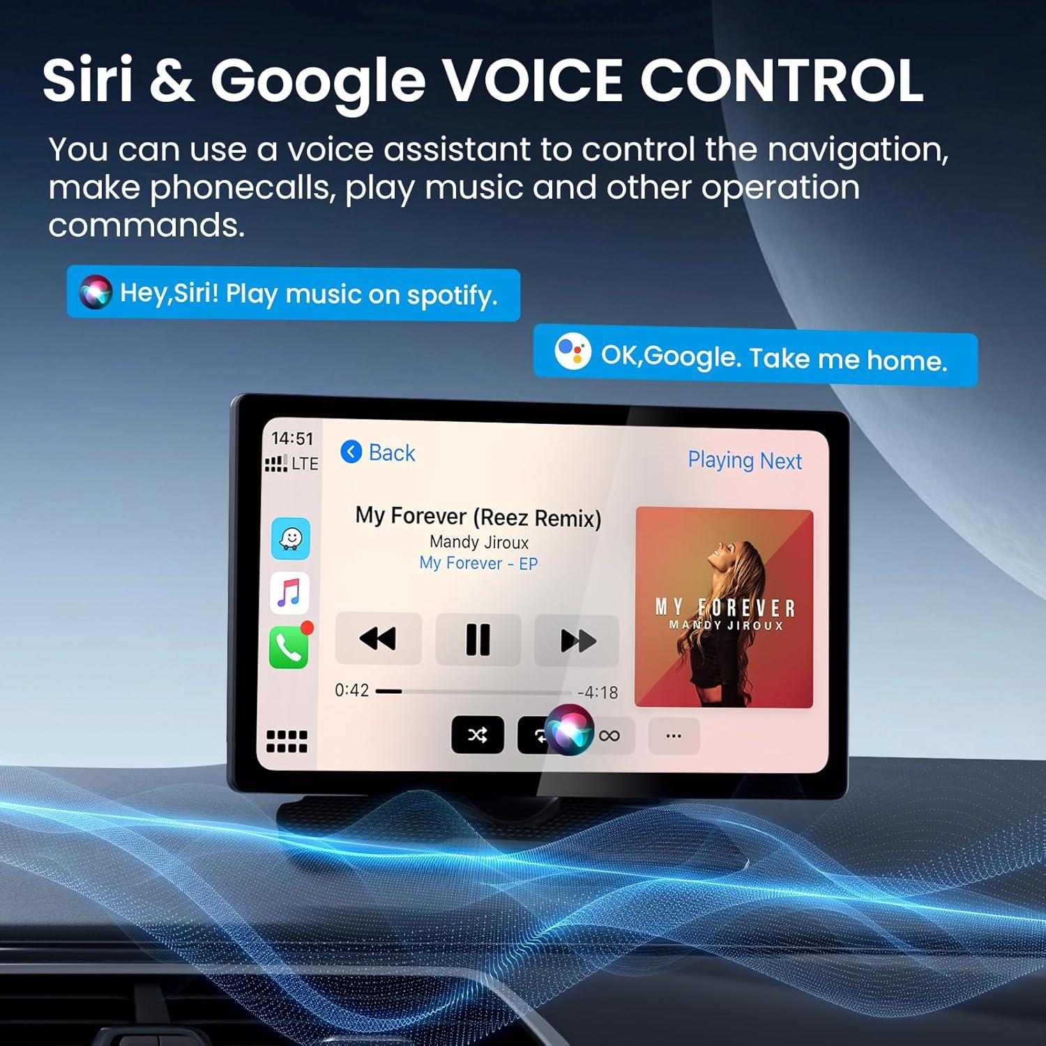 Pantalla 9" CarPlay y Android Auto TECXERLLON con Cámara