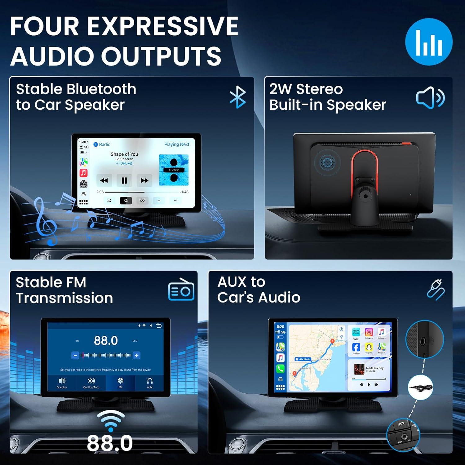 Pantalla 9" CarPlay y Android Auto TECXERLLON con Cámara