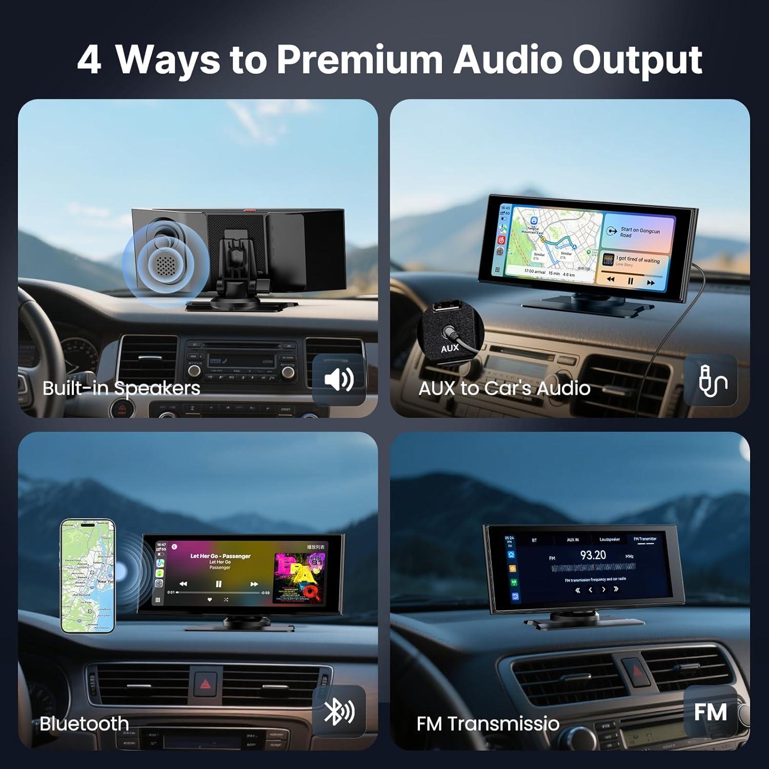 Pantalla Inalámbrica Car Play WonVon 10.26" 4K Bluetooth GPS