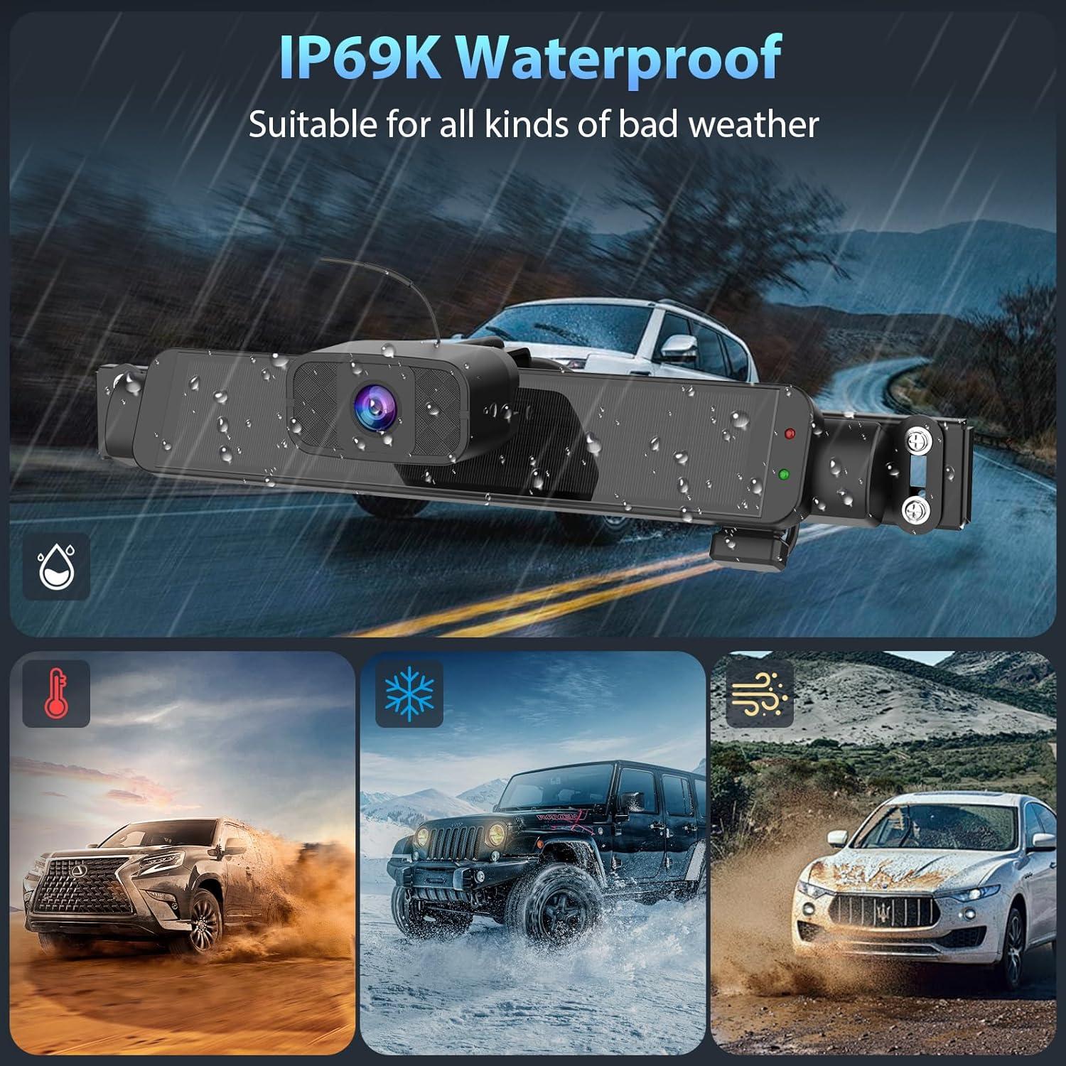 Cámara de Respaldo Inalámbrica Solar Carpuride 1080P 7"