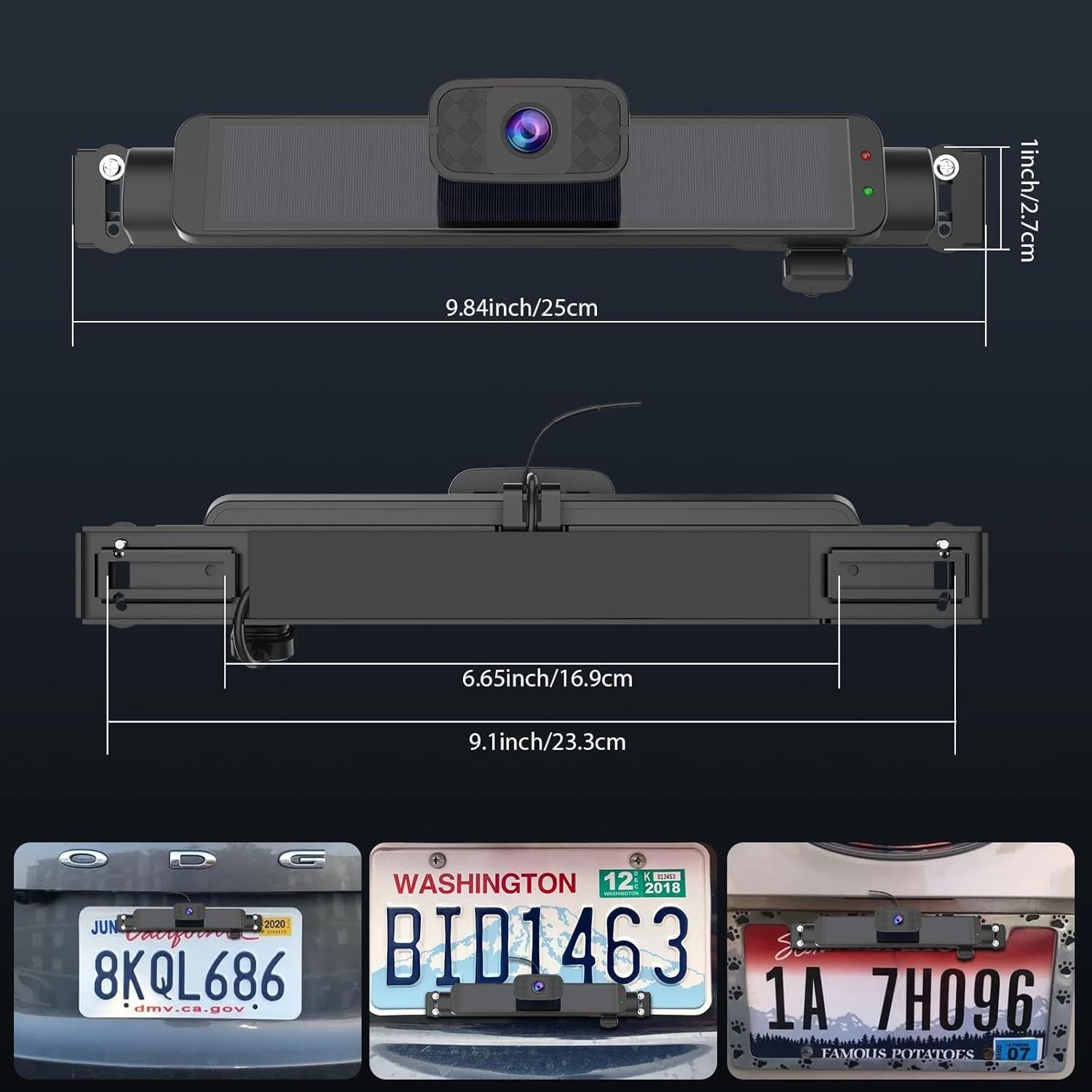 Cámara de Respaldo Inalámbrica Solar Carpuride 1080P 7"