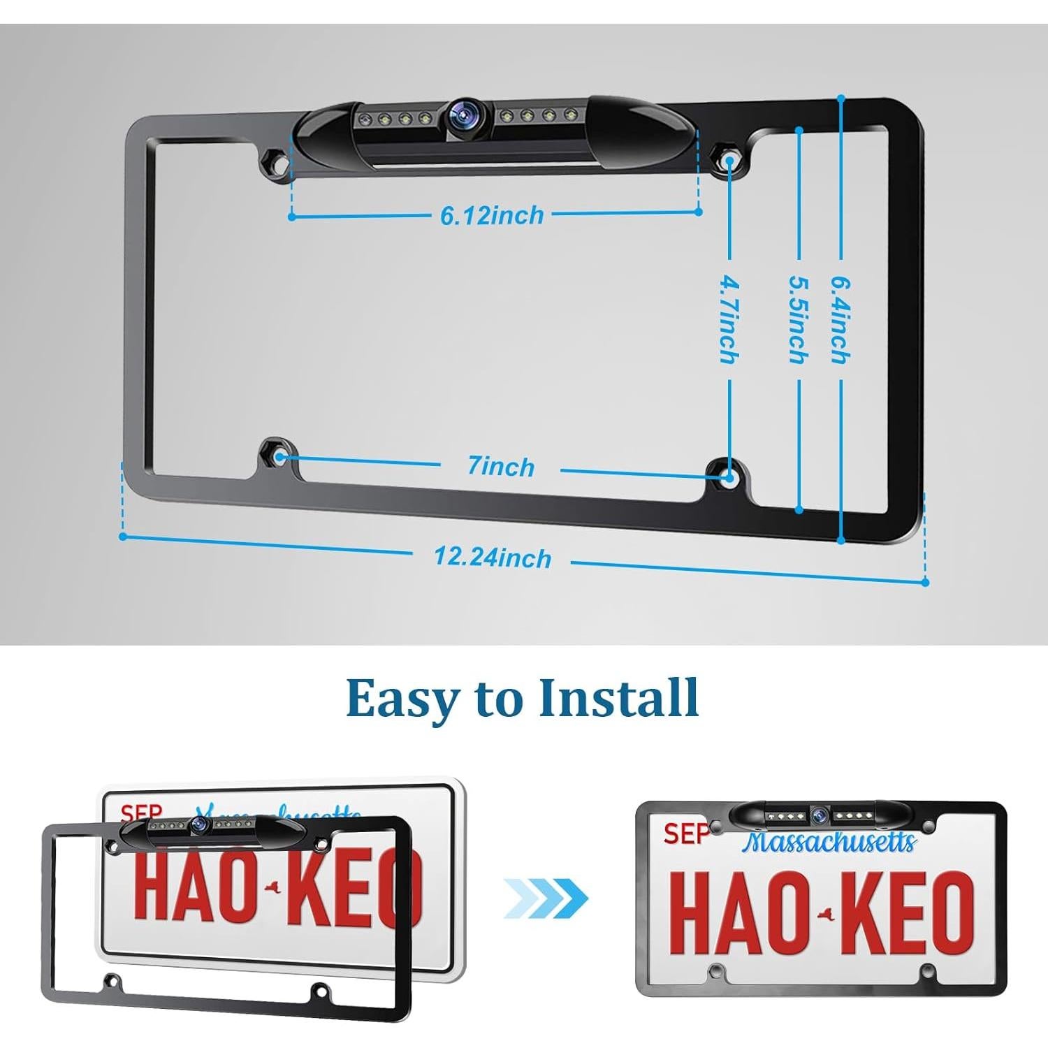 Cámara de Respaldo para Auto HaoKeo 7" HD 1080P Impermeable