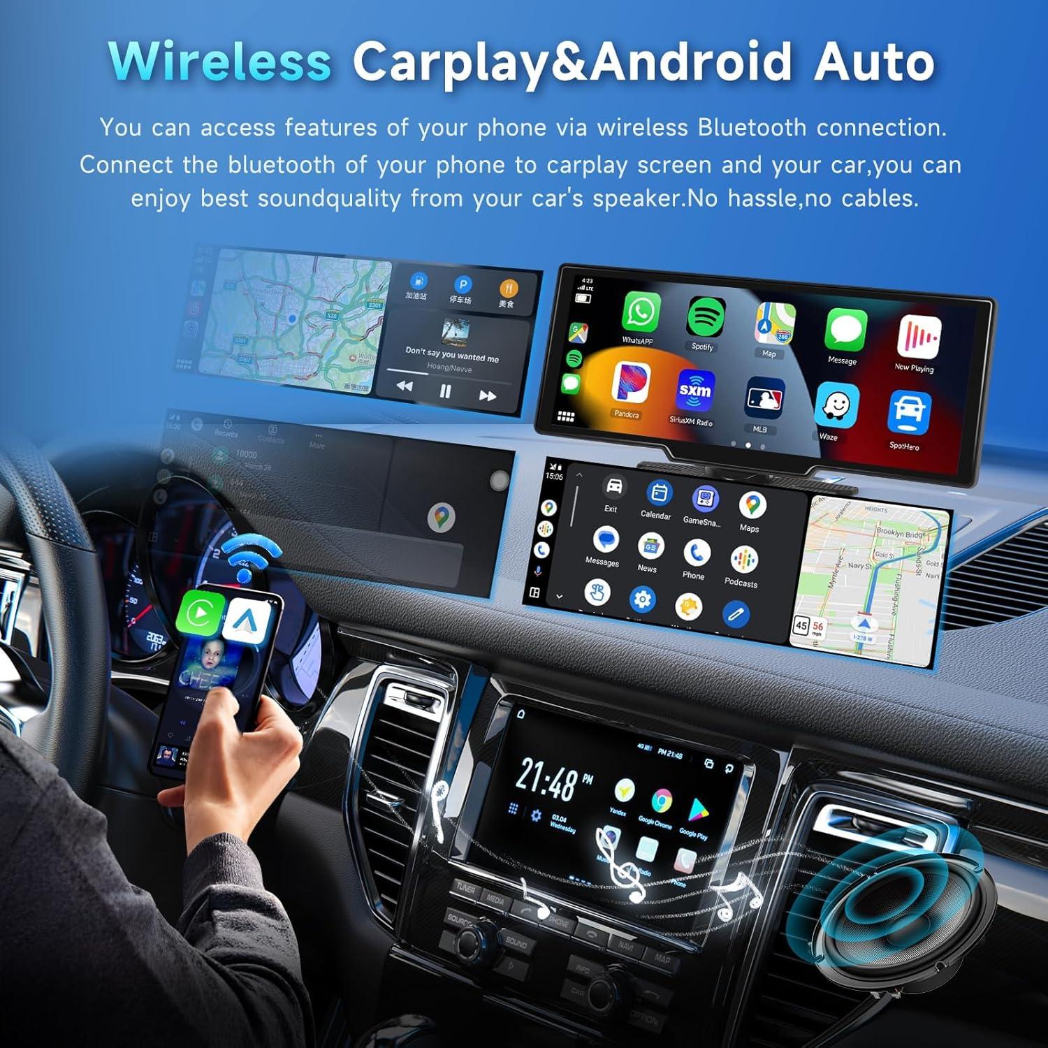 Radio de Coche Podofo A3073W3-US 9.3" HD Carplay/Android Auto