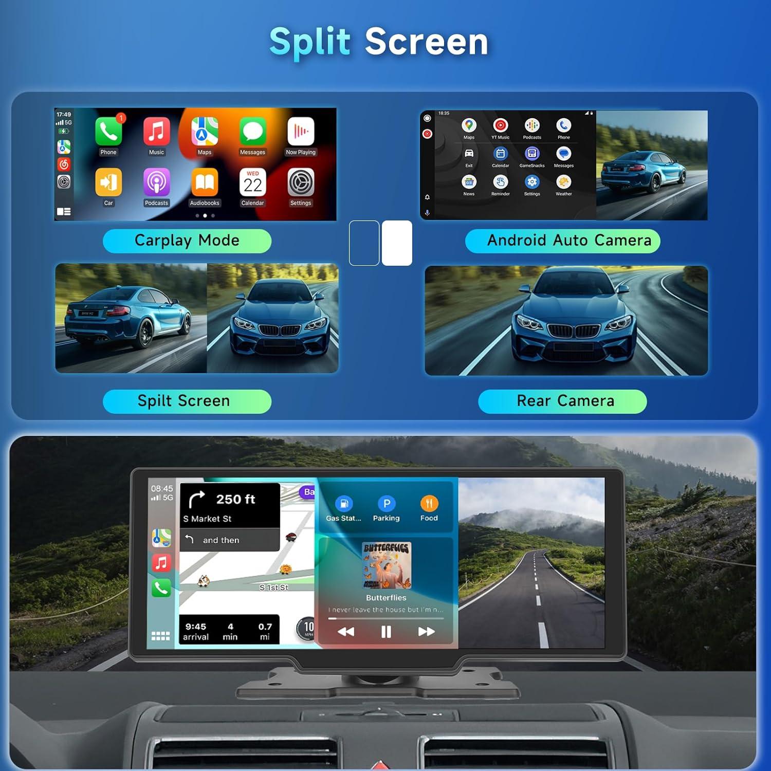 Radio de Coche Podofo A3073W3-US 9.3" HD Carplay/Android Auto