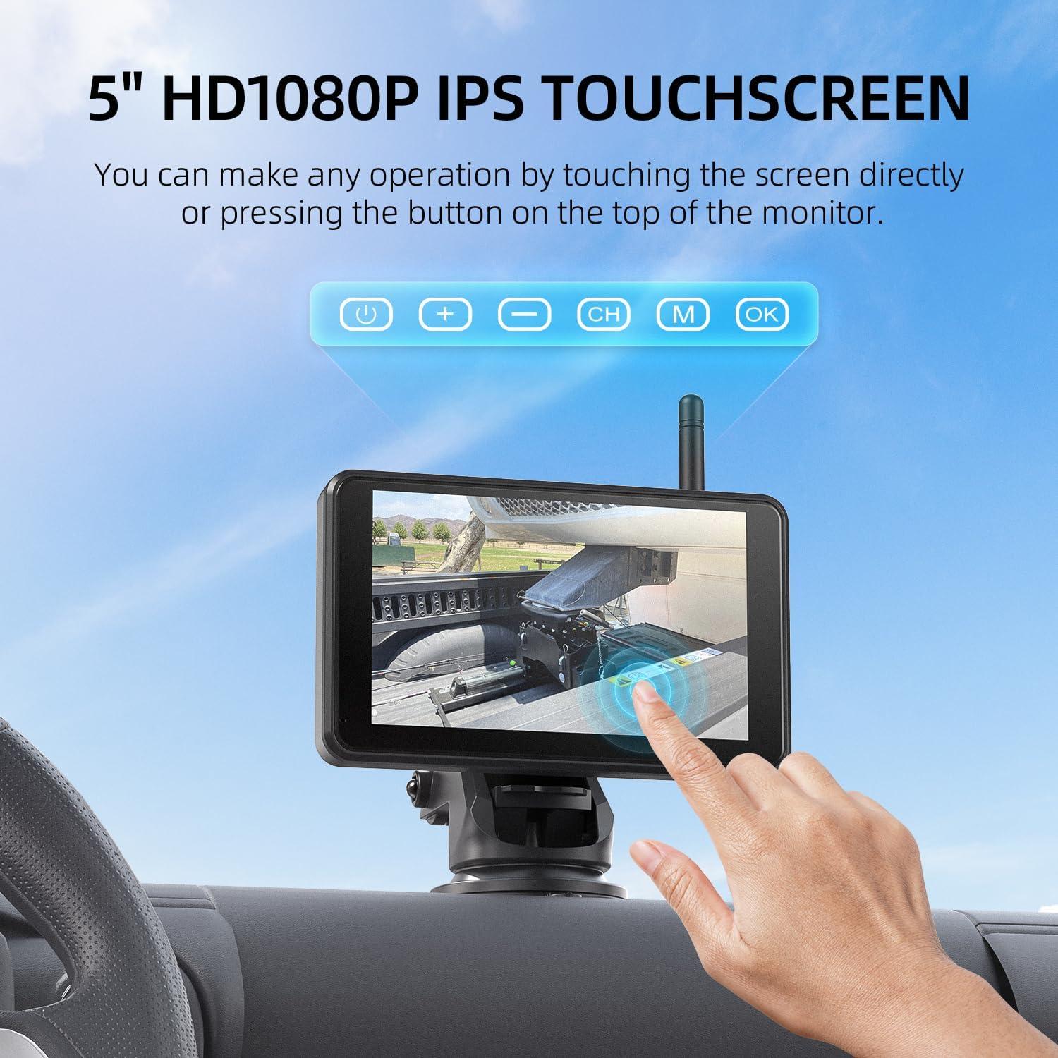 Cámara de Respaldo Inalámbrica Solar eRapta AWTCM501 5" HD1080P