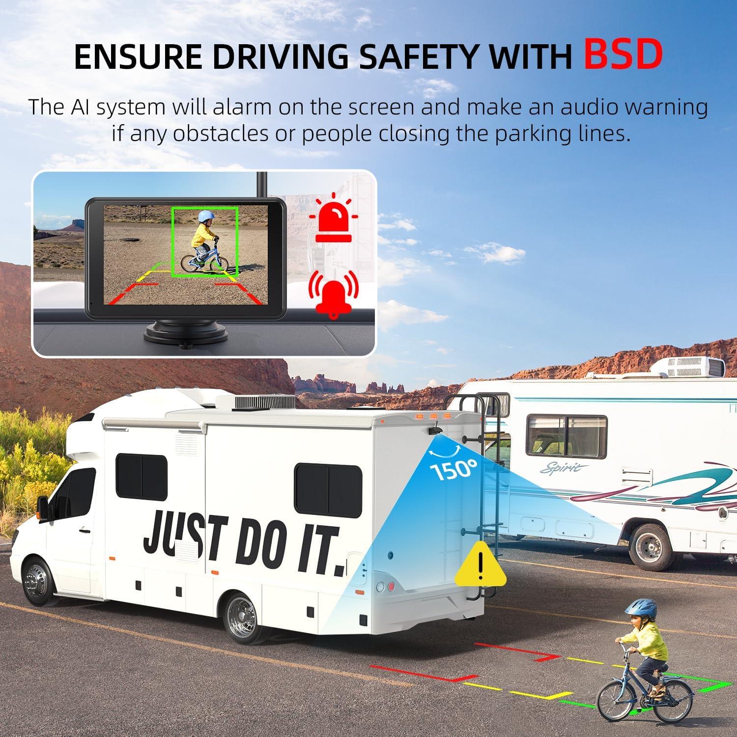 Cámara de Respaldo Inalámbrica Solar eRapta AWTCM501 5" HD1080P