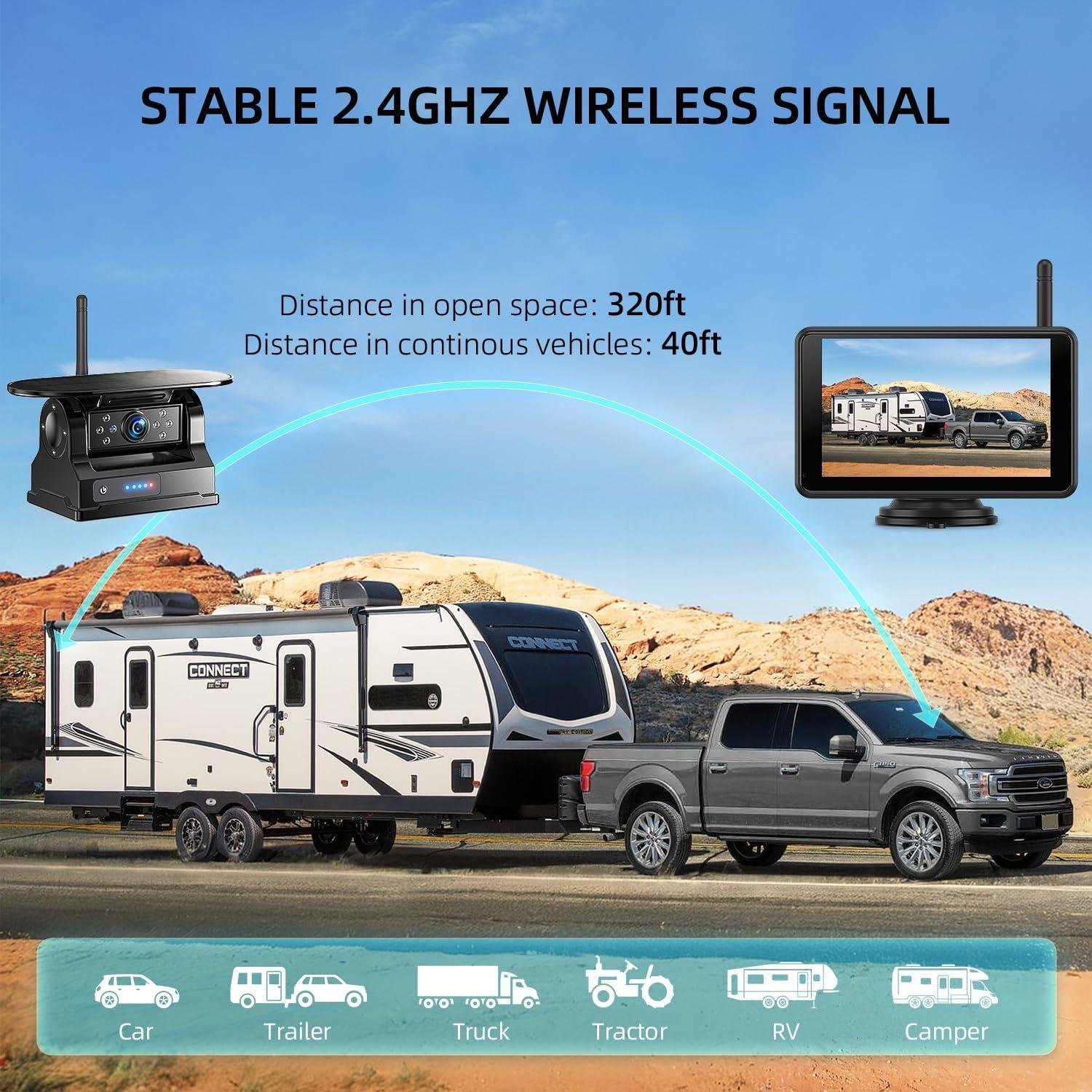 Cámara de Respaldo Inalámbrica Solar eRapta AWTCM501 5" HD1080P