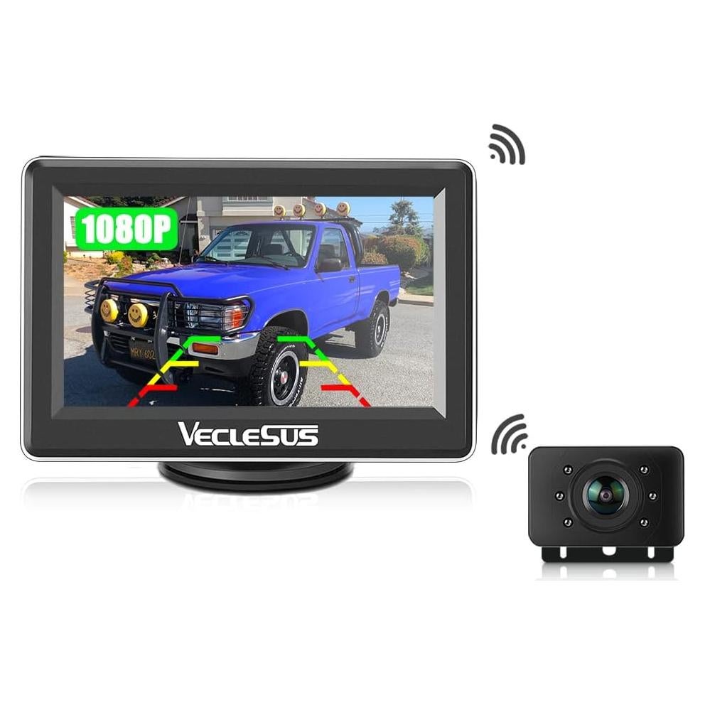Cámara de Respaldo Inalámbrica Veclesus 1080P con Monitor 4.3"