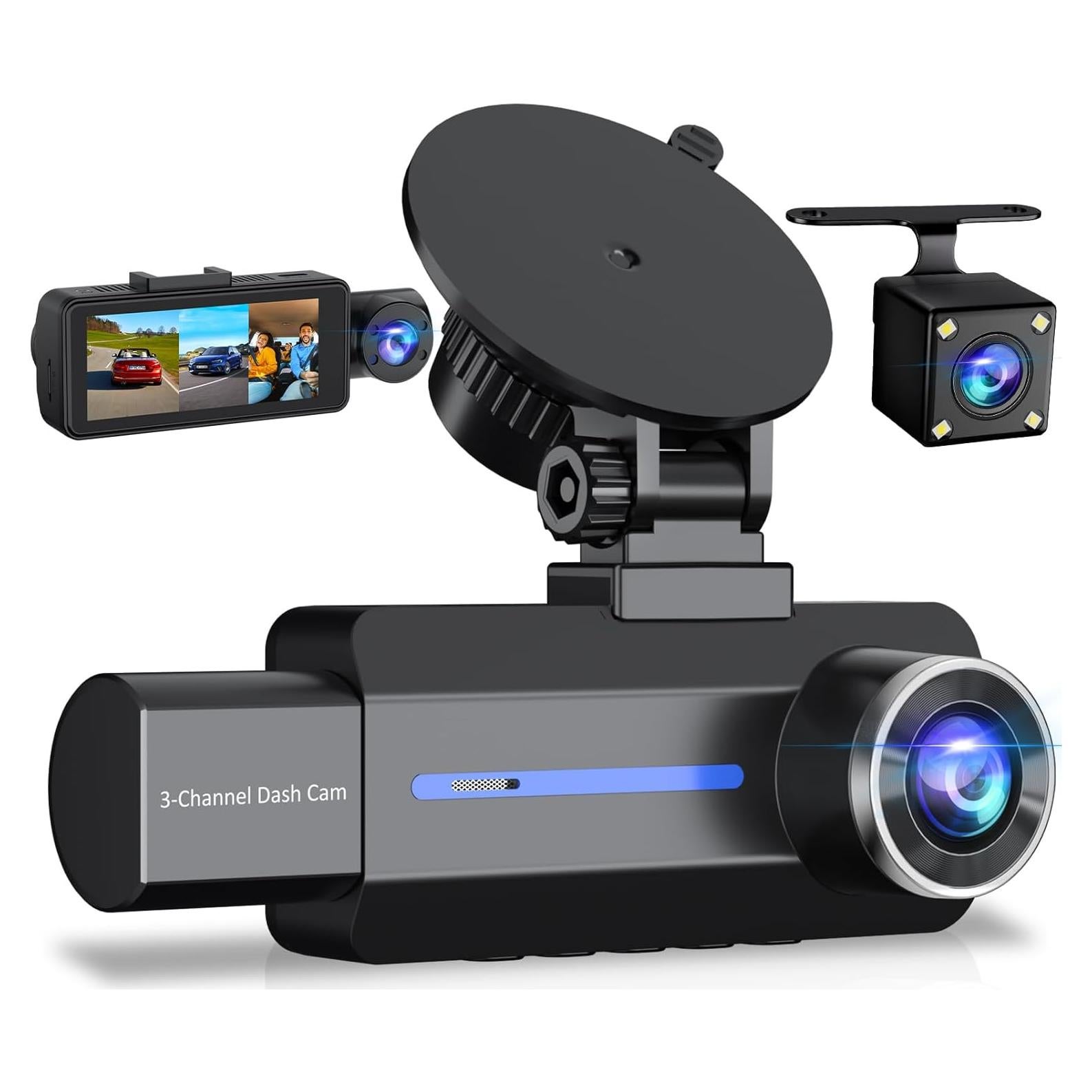 Cámara de tablero BAEASU 2.5K 3 canales con visión nocturna