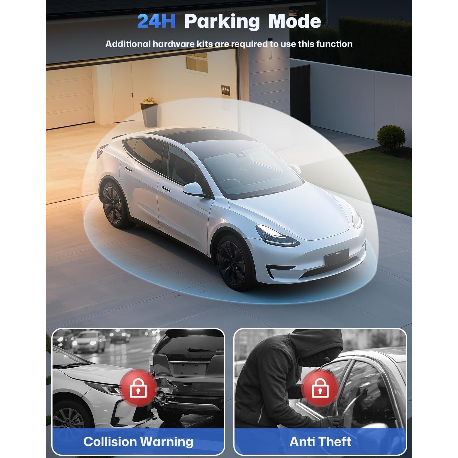 Cámara de tablero BAEASU 2.5K 3 canales con visión nocturna