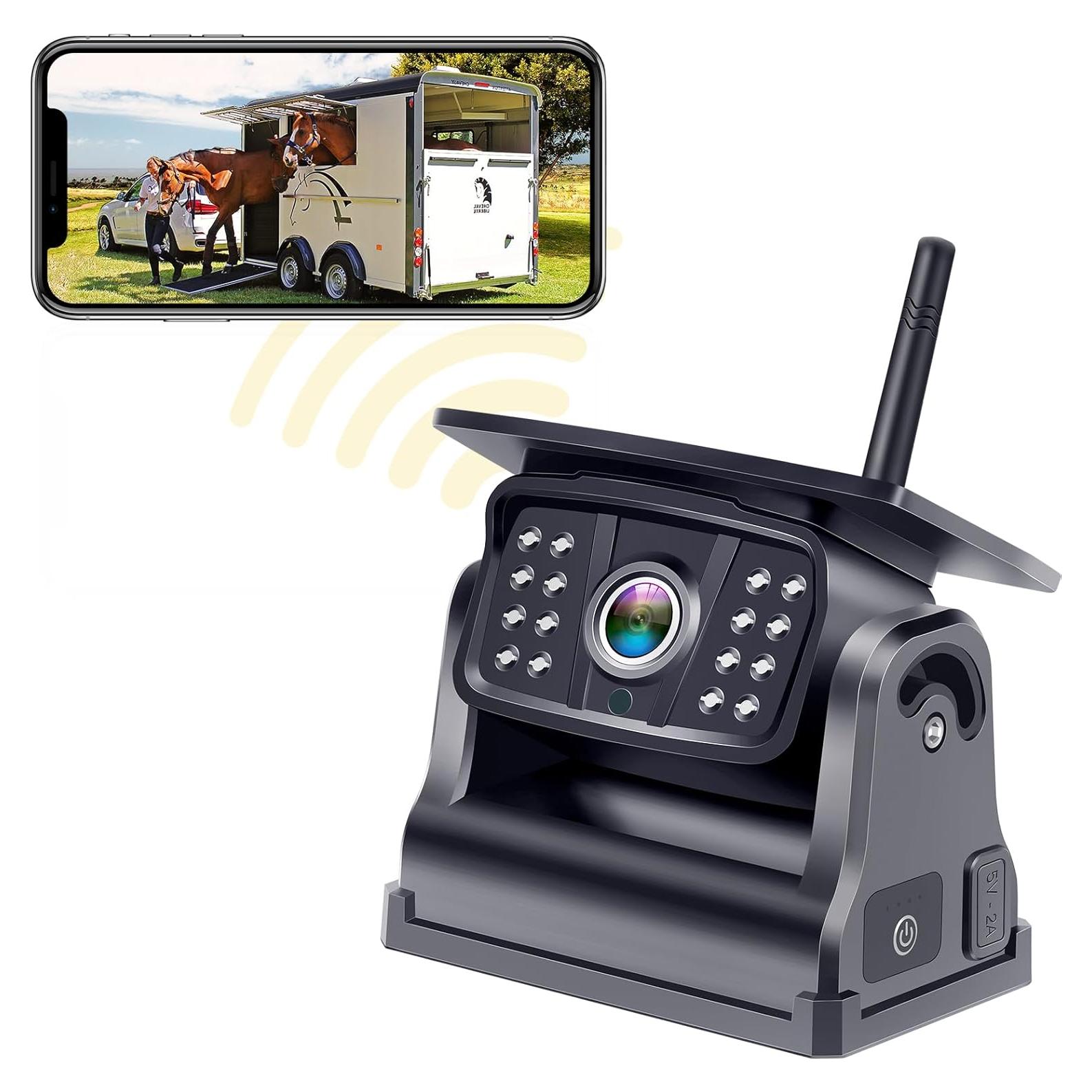Cámara de Respaldo Inalámbrica Solar V7 para Camiones HD 1080P
