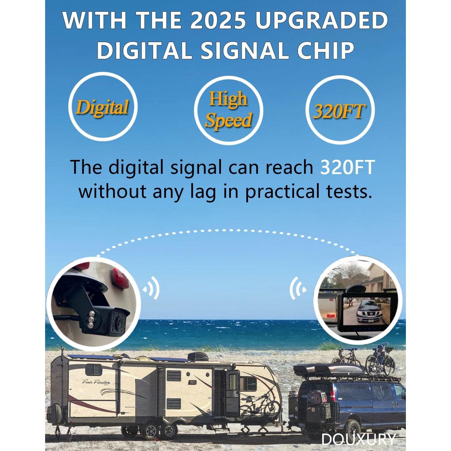 Cámara de Respaldo Inalámbrica DOUXURY FHD 1080P IP69