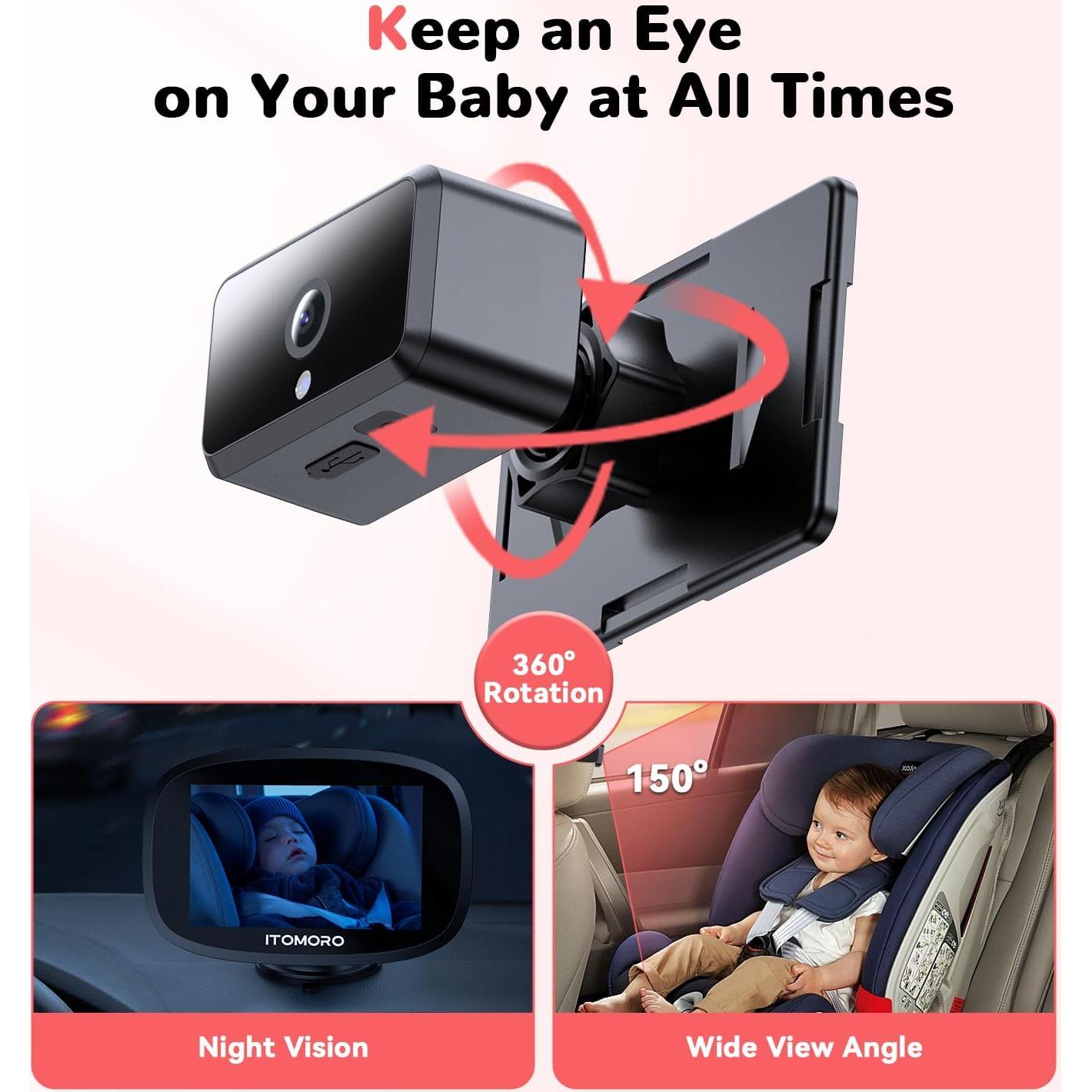 Cámara Inalámbrica para Bebés Itomoro 1080P 5" con Visión Nocturna