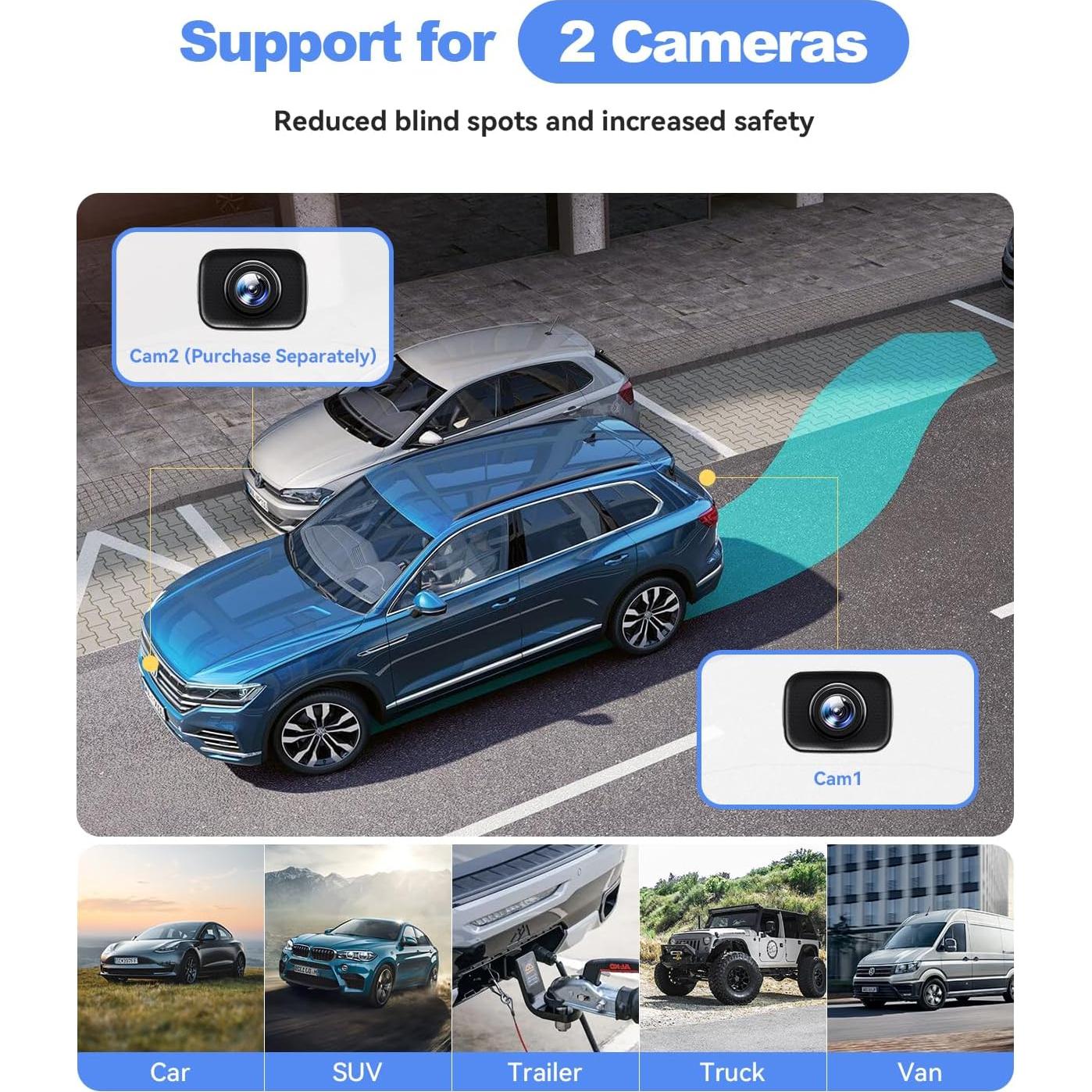 Cámara de Respaldo Inalámbrica Foxpark W11 HD 1080P 4.8"