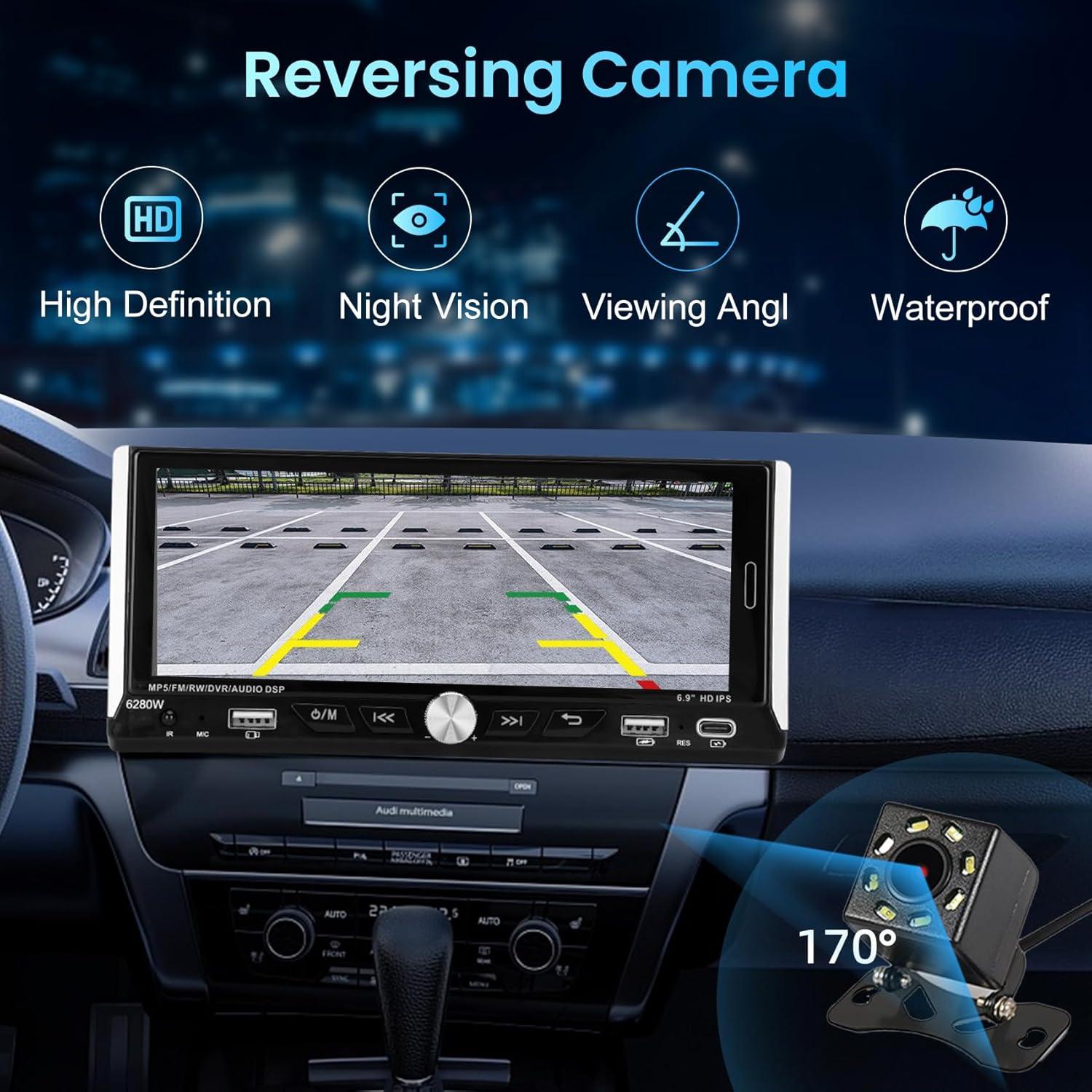 Estéreo de Coche Sobalai 1 Din Pantalla Táctil 6.9" HD