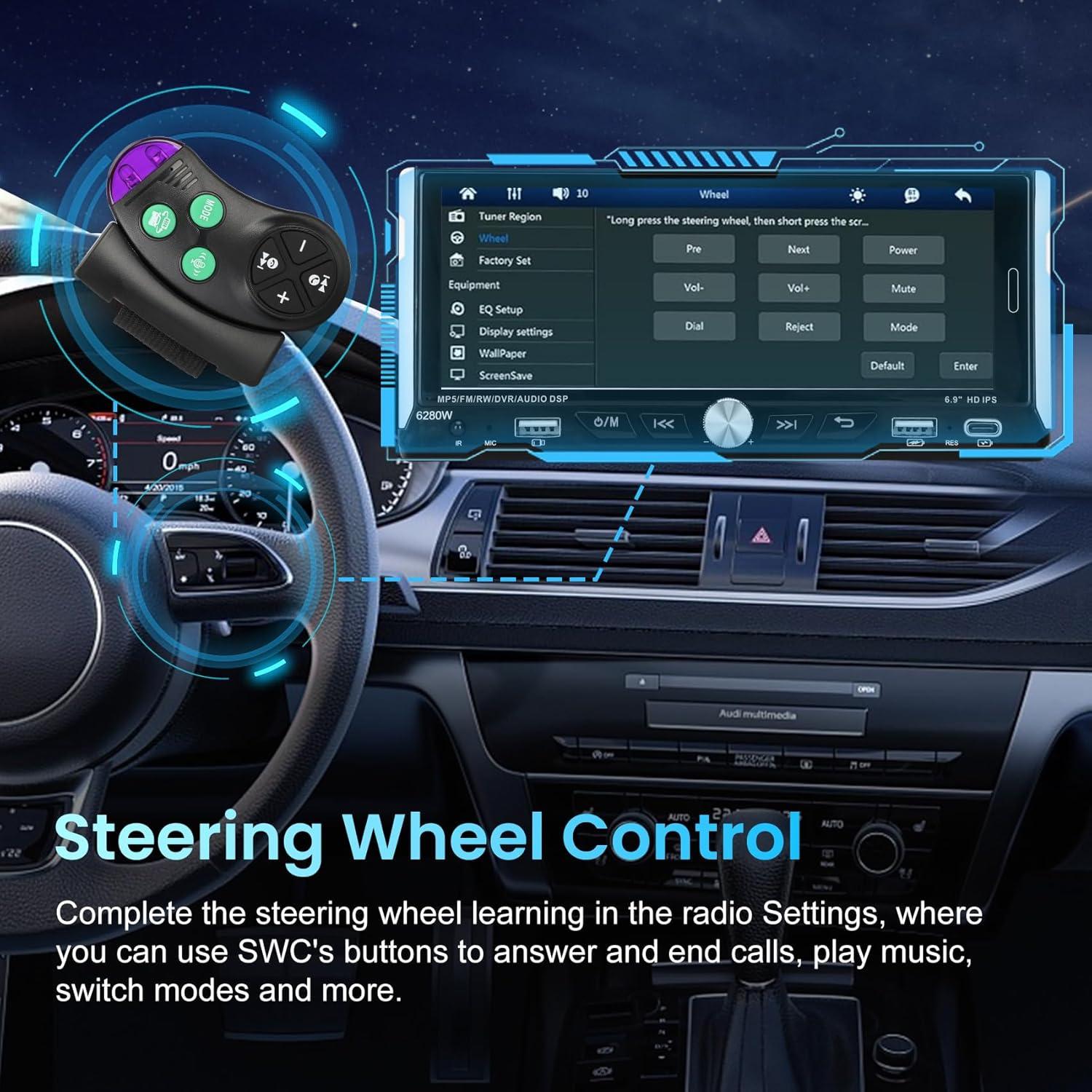 Estéreo de Coche Sobalai 1 Din Pantalla Táctil 6.9" HD