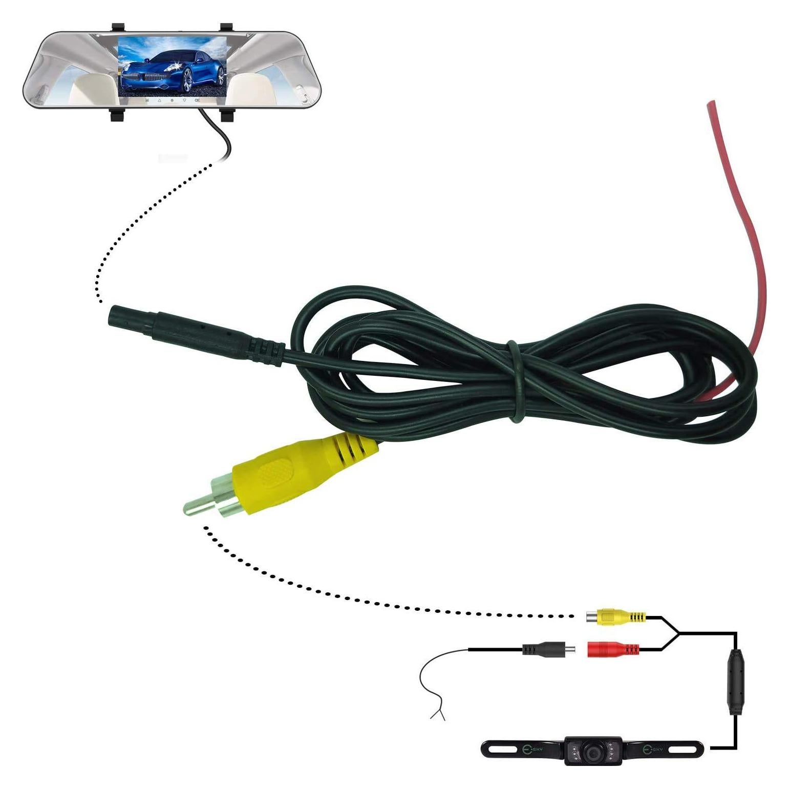 Cable de Video RCA a 4 PIN para Cámara de Respaldo YQMAJIM