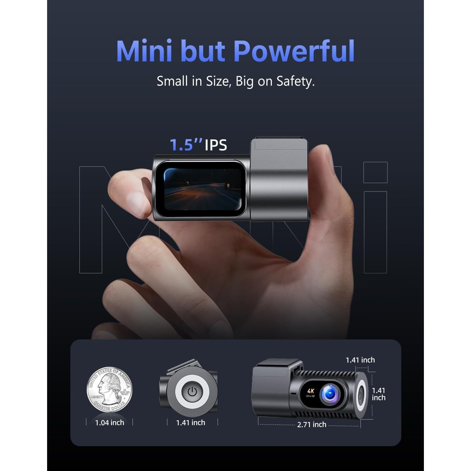 Cámara de tablero Cievie C200 4K con WiFi 5.8GHz y 64GB