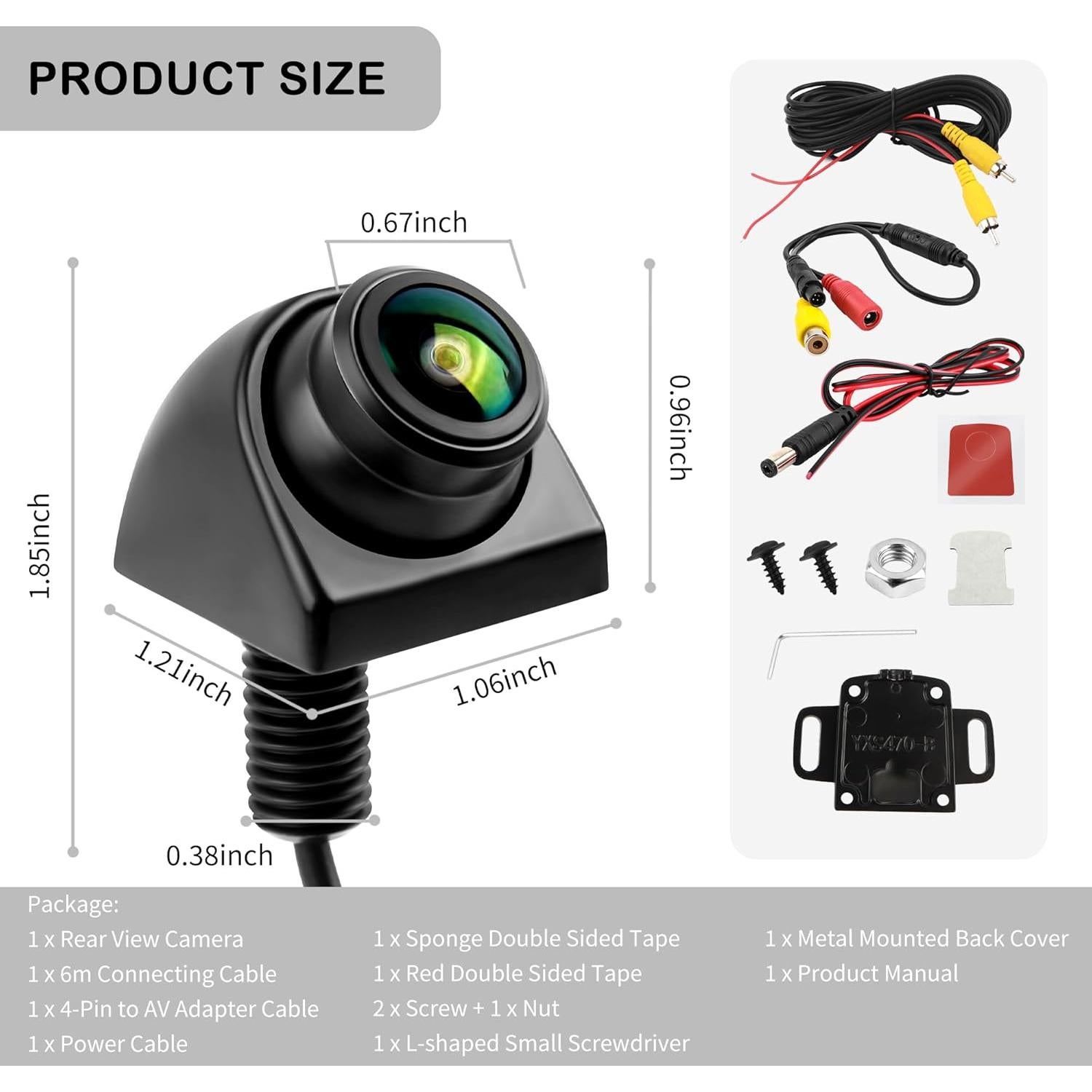 Cámara de Respaldo Wedfish 720P 360° con Visión Nocturna