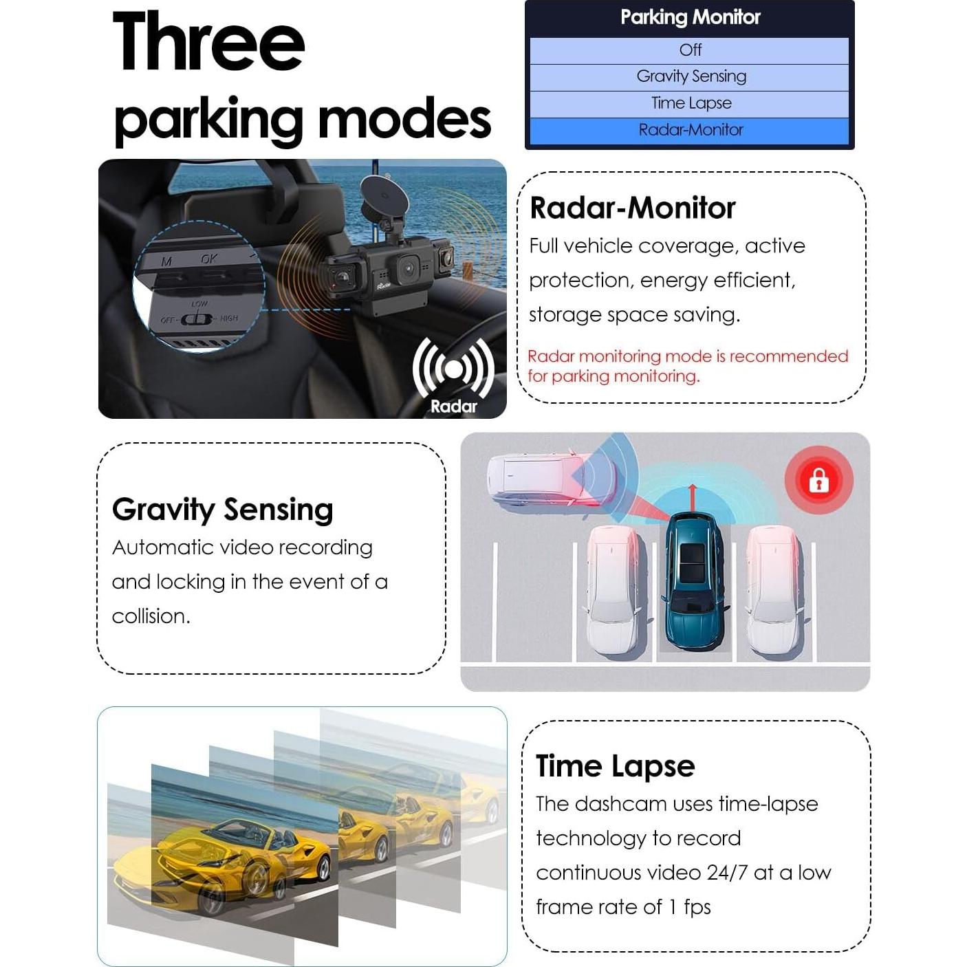 Cámara Dash VROAVIE R4-RD 4 Canales 360° GPS WiFi 3.18"