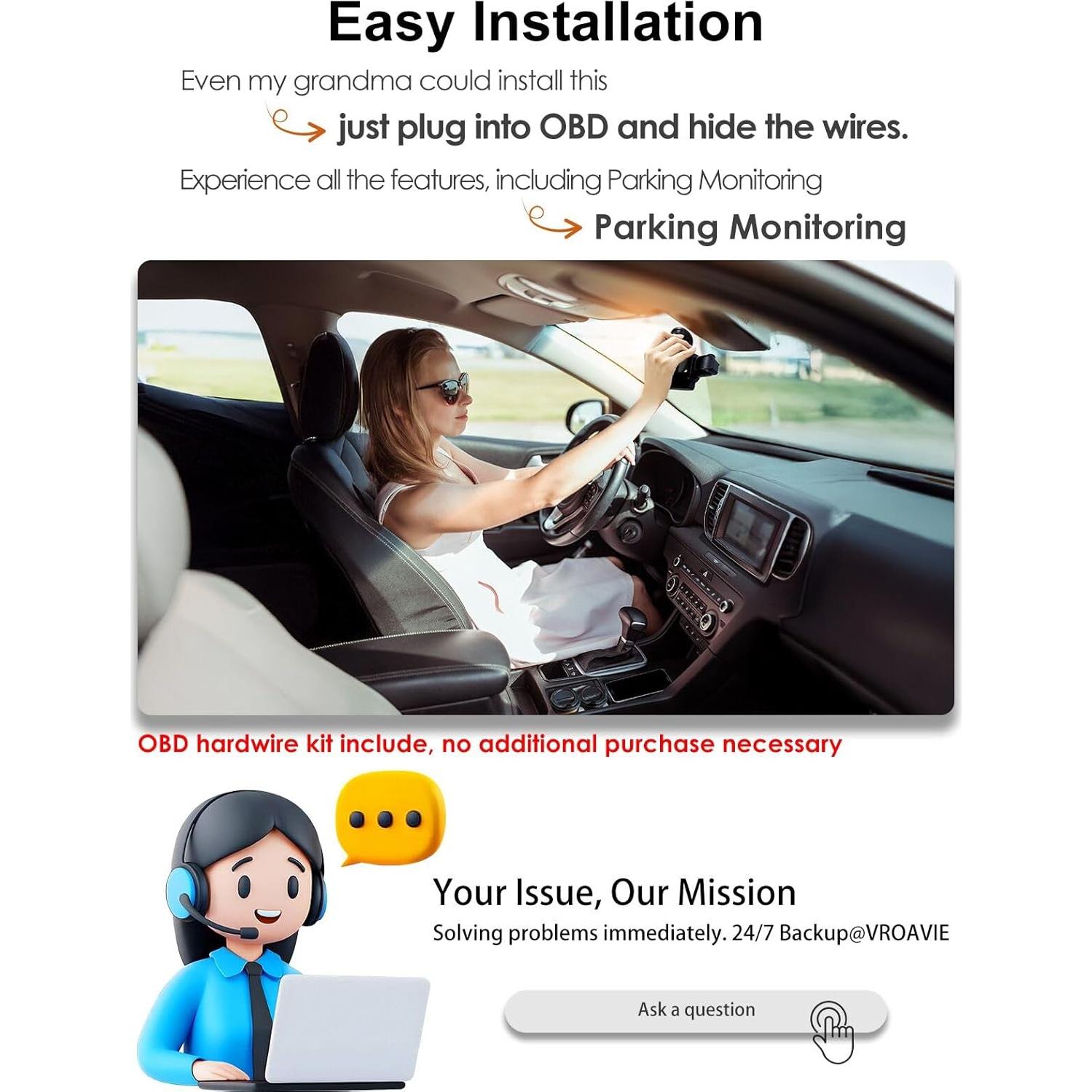 Cámara Dash VROAVIE R4-RD 4 Canales 360° GPS WiFi 3.18"