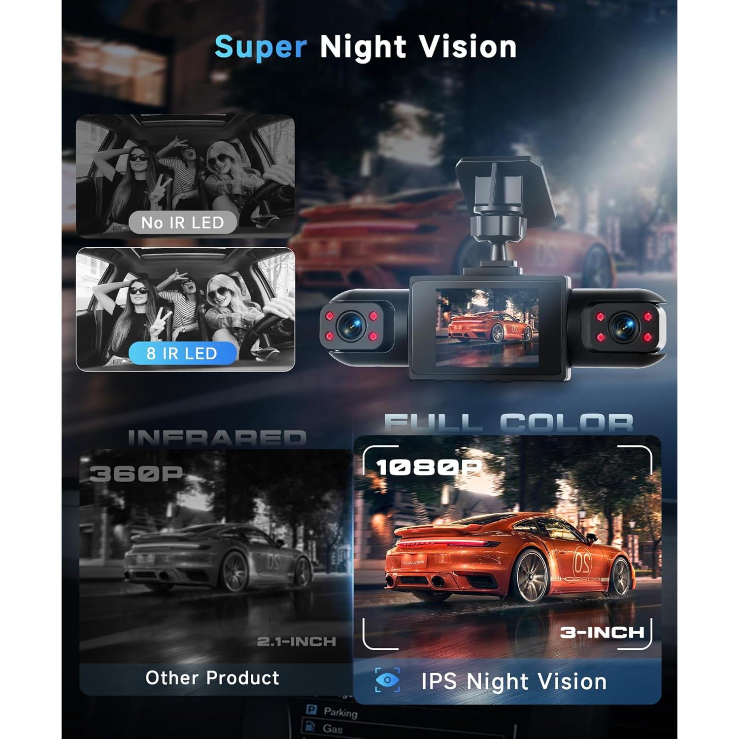 Cámara Dash 4 Canales Orderich 360° Visión Nocturna 1080p