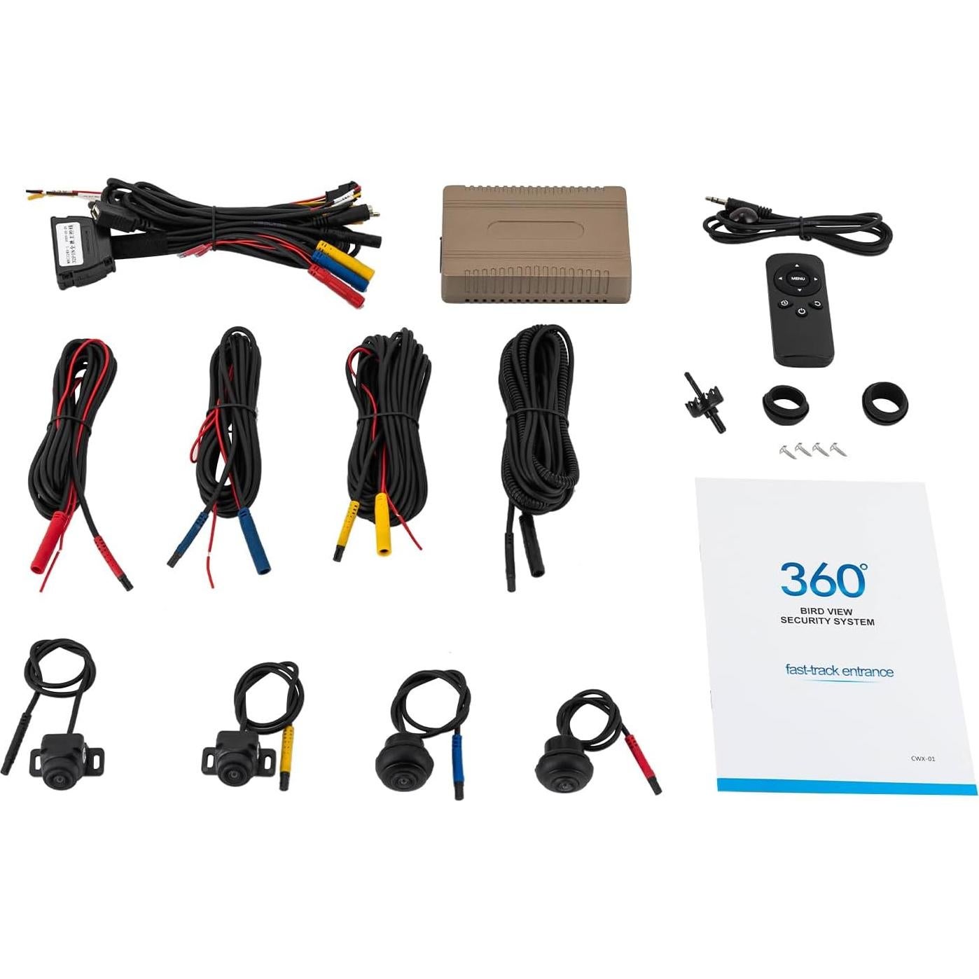 Sistema de Vista de Pájaro 360° JUOPTGJ con 4 Cámaras 720P HD