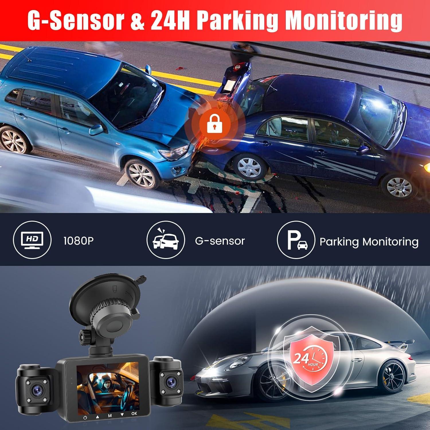 Cámara Dash 360° 4 Canales Fuluku 1080P con Tarjeta 64GB