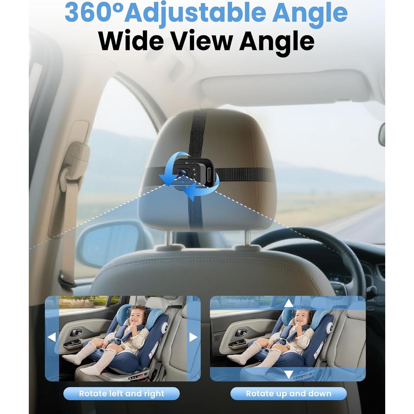 Cámara de Auto para Bebés Orderich 7" HD Inalámbrica