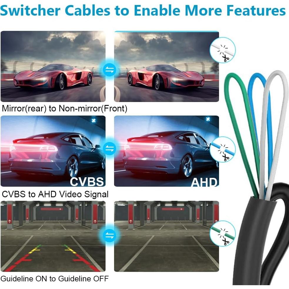 Cámara de visión trasera B-Qtech AHD 720P IP68 175° nocturna