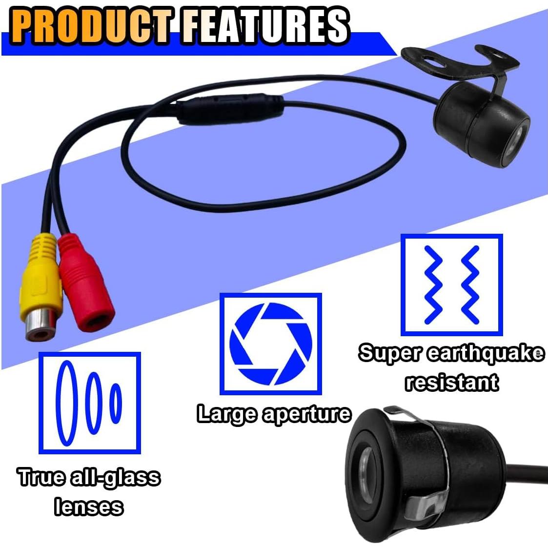 Cámara de Respaldo KITUREK HD 170° Universal para Vehículos