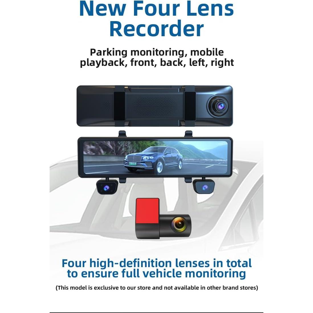 Dash Cam 4 Cámaras 1080P WDHOICAR Pantalla Táctil GPS