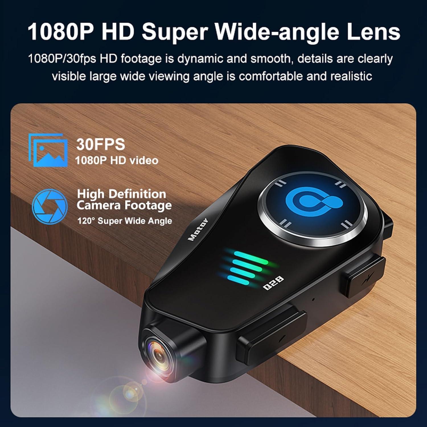 Cámara de casco Bluetooth 1080P IP66 con auricular 1500mAh